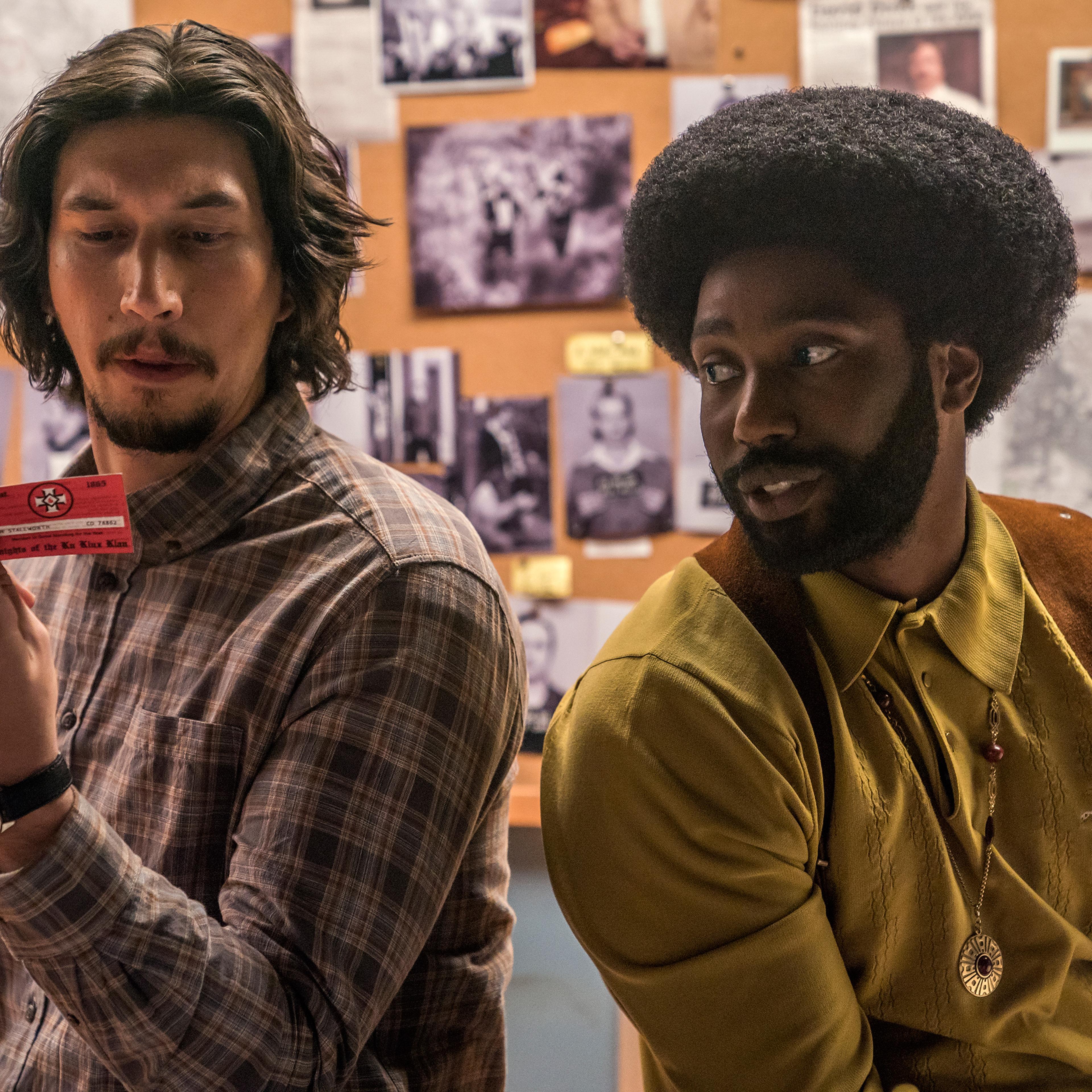 Adam Driver, left, with John David Washington, whom Lee has known his whole life: “I didn’t have him audition,” Lee says