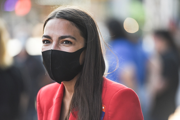 Rep. Alexandria Ocasio-Cortez campaigns in the Bronx borough of New York City on June 23, 2020.