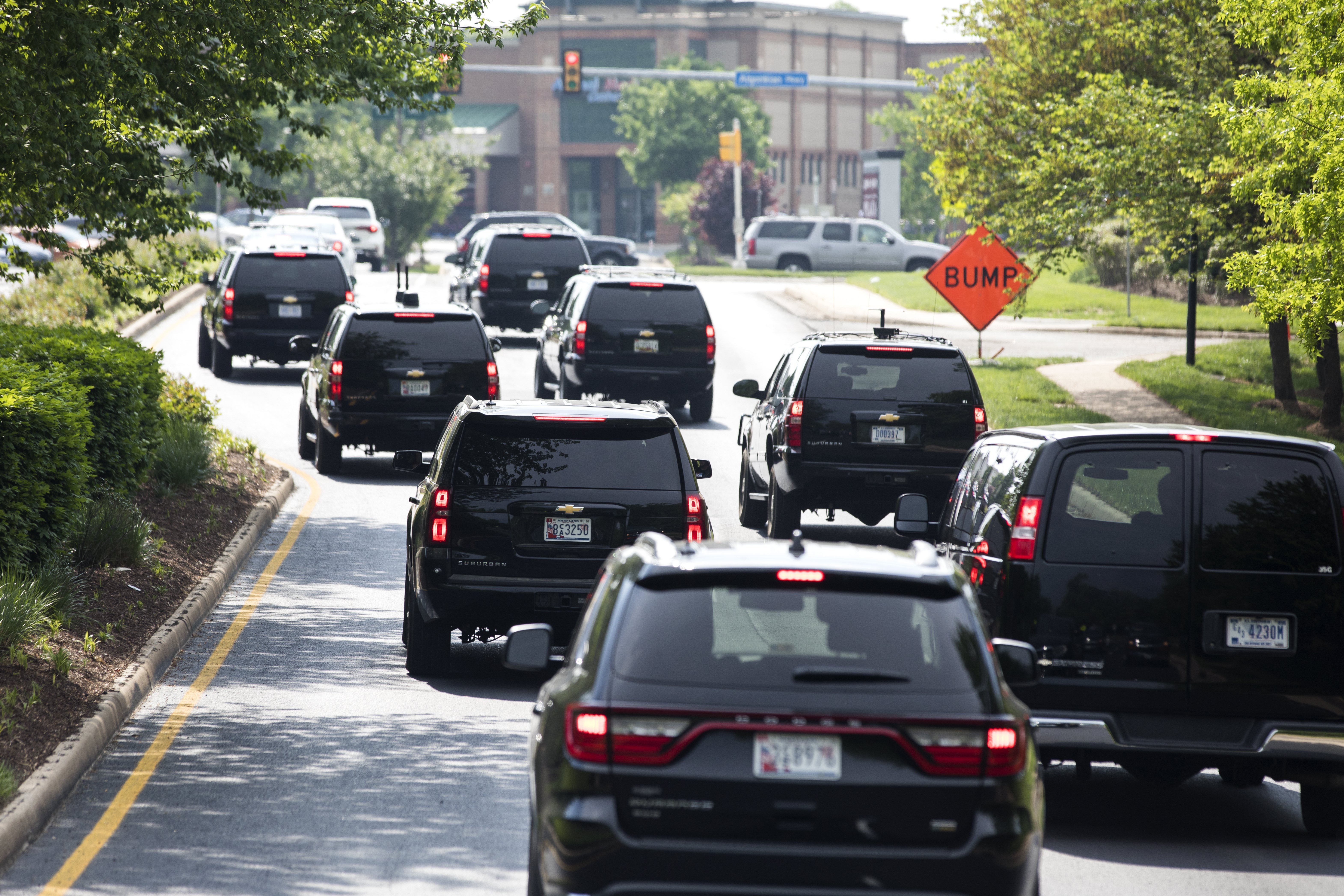 Trump Returns to DC from Golf Club in Sterling, Virginia