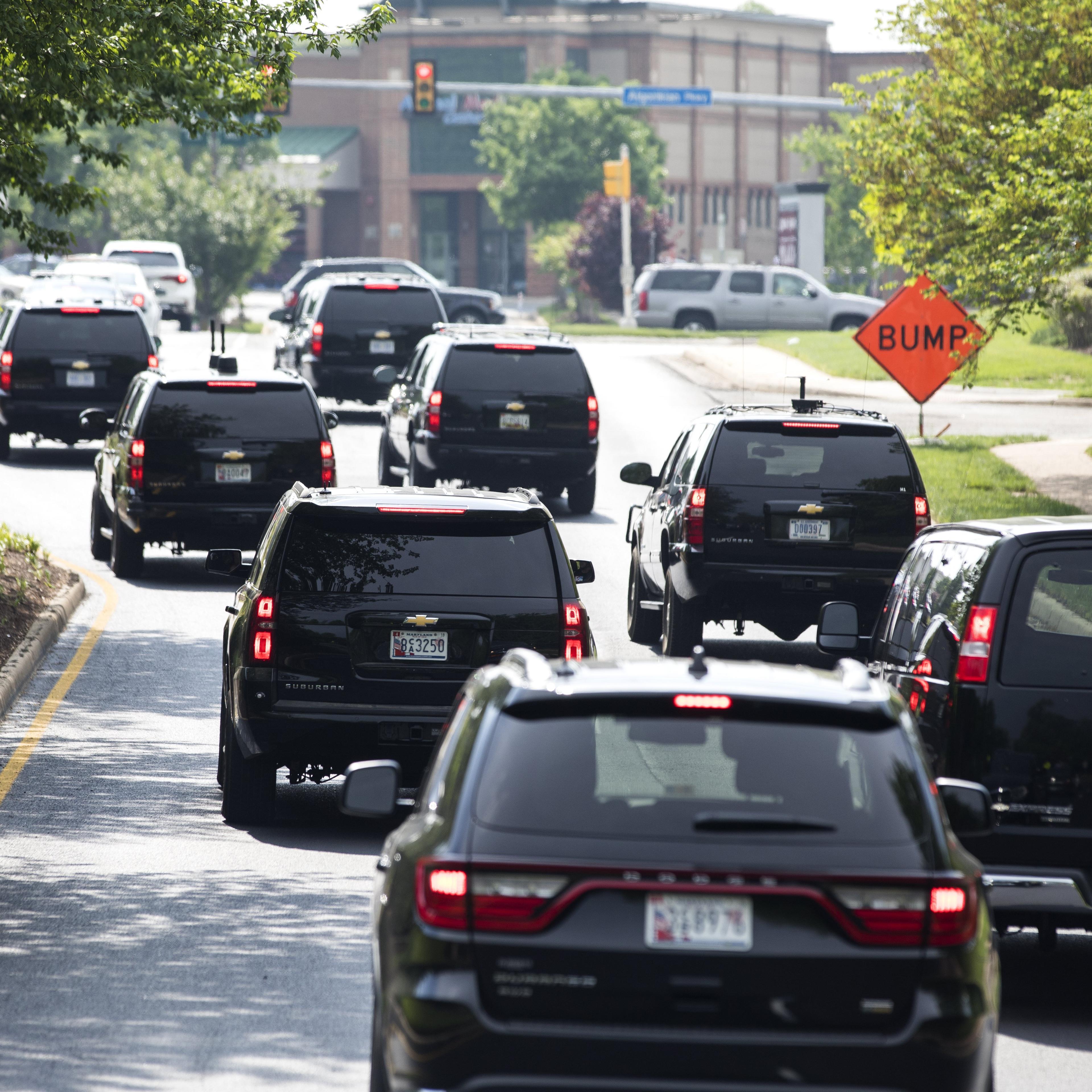 Trump Returns to DC from Golf Club in Sterling, Virginia