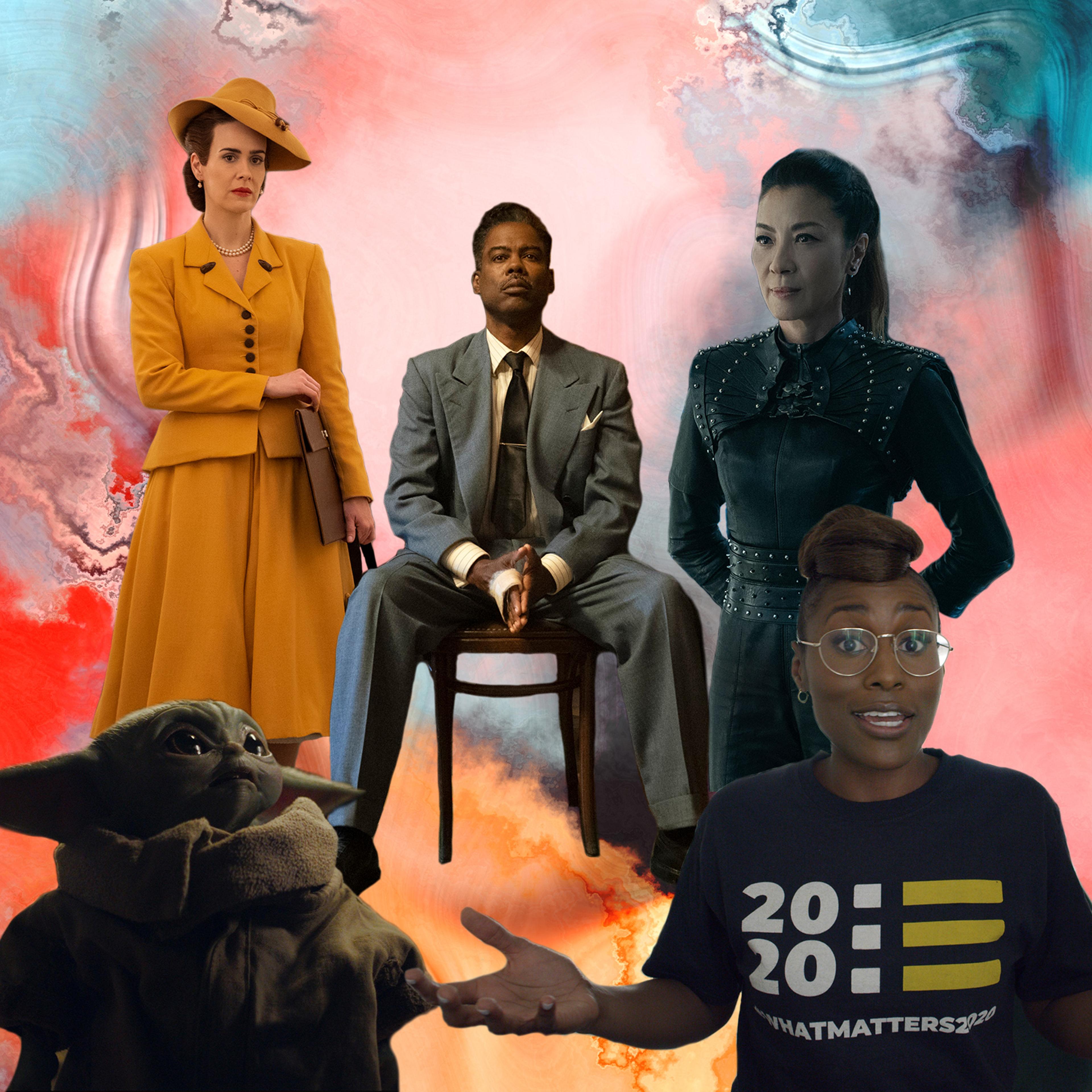 Sarah Paulson in Ratched, Chris Rock in Fargo, Michelle Yeoh in Star Trek: Discovery, Baby Yoda in Mandalorian, and Issa Rae in Coastal Elites