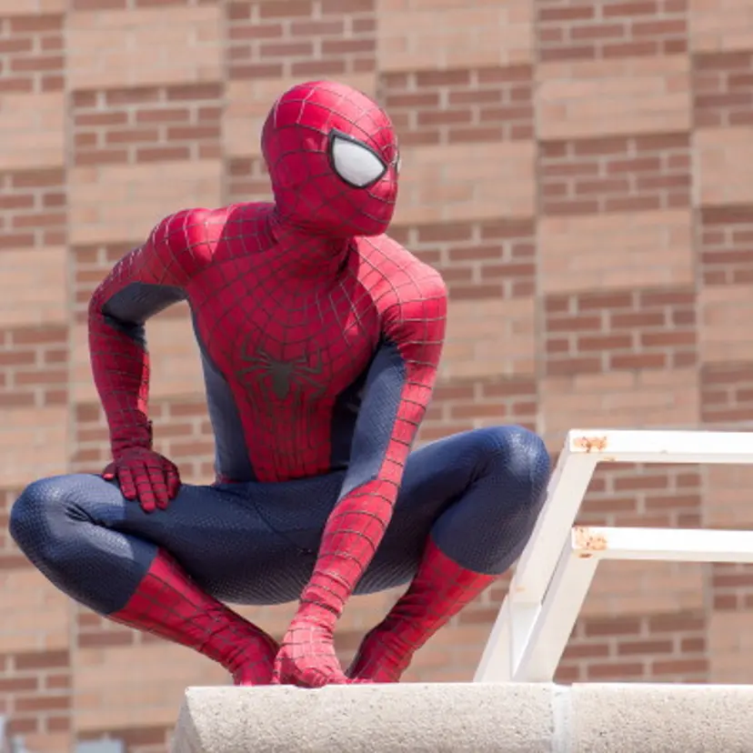 Spiderman attends "The Amazing Spider-Man 2" Be Amazing Day Volunteer Day at I.S. 145 Joseph Pulitzer on April 25, 2014 in the Queens borough of New York City.