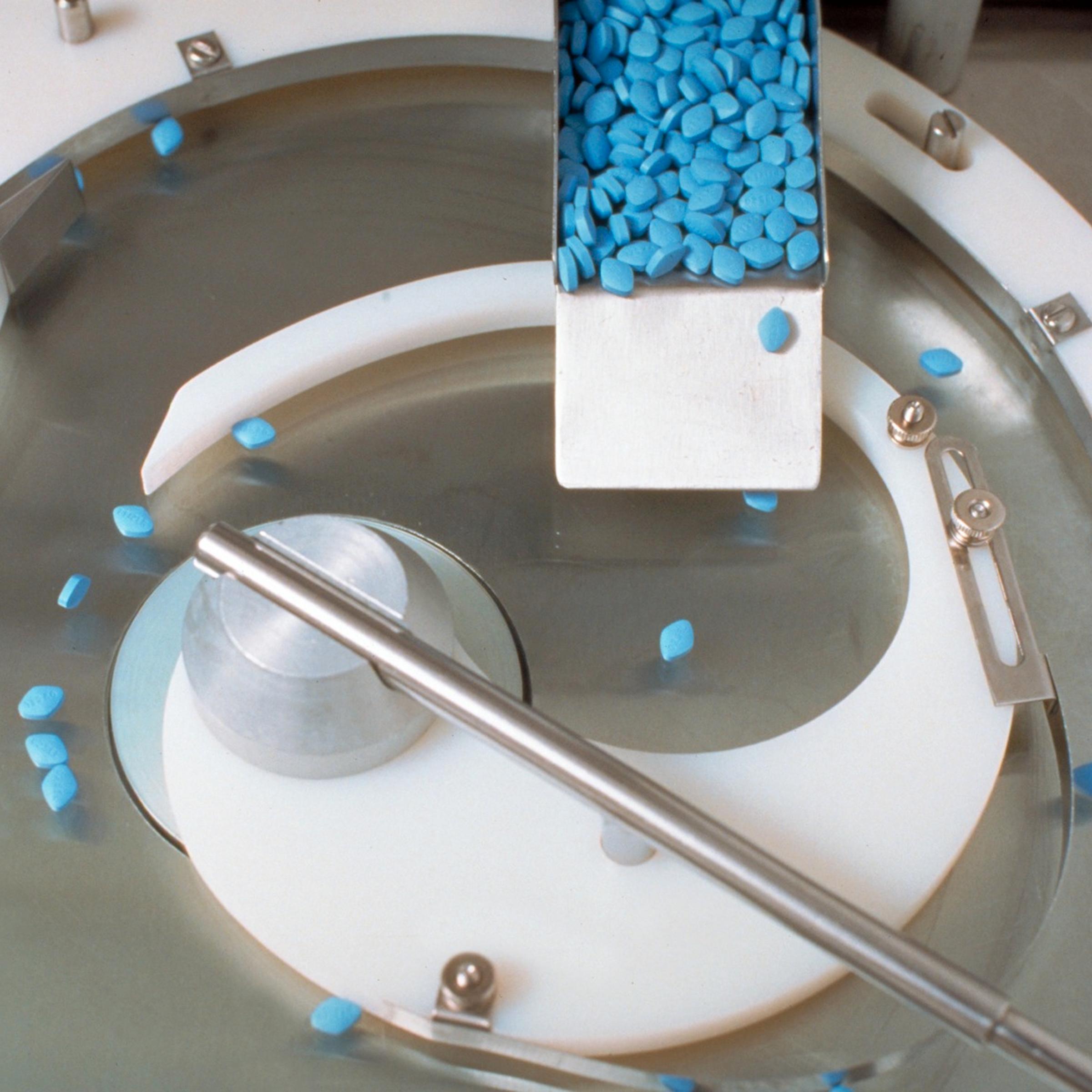 Small blue Viagra pills, Pfizer's pharma