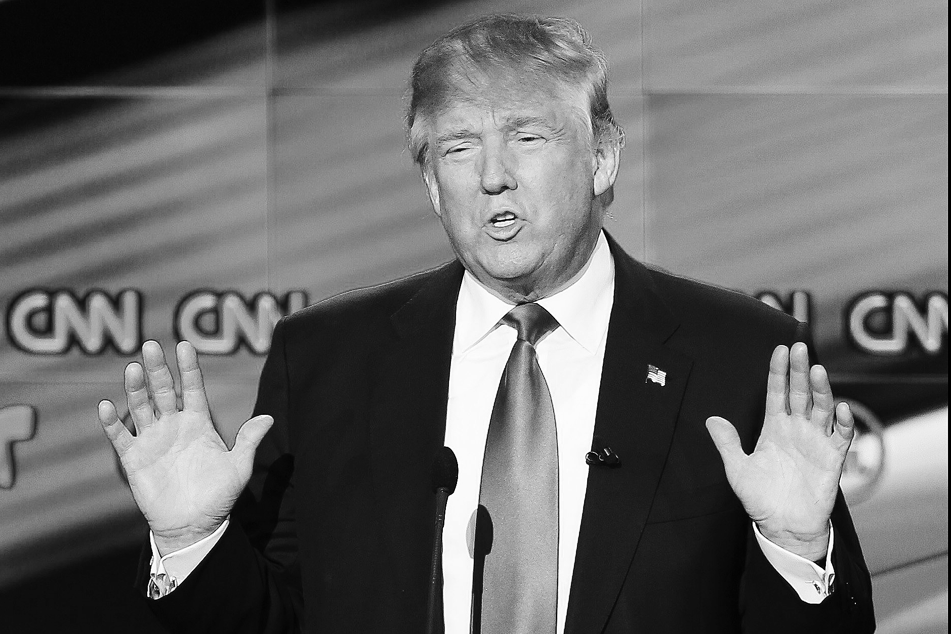 Donald Trump speaks during the Republican presidential debate on Feb. 25, 2016 in Houston.