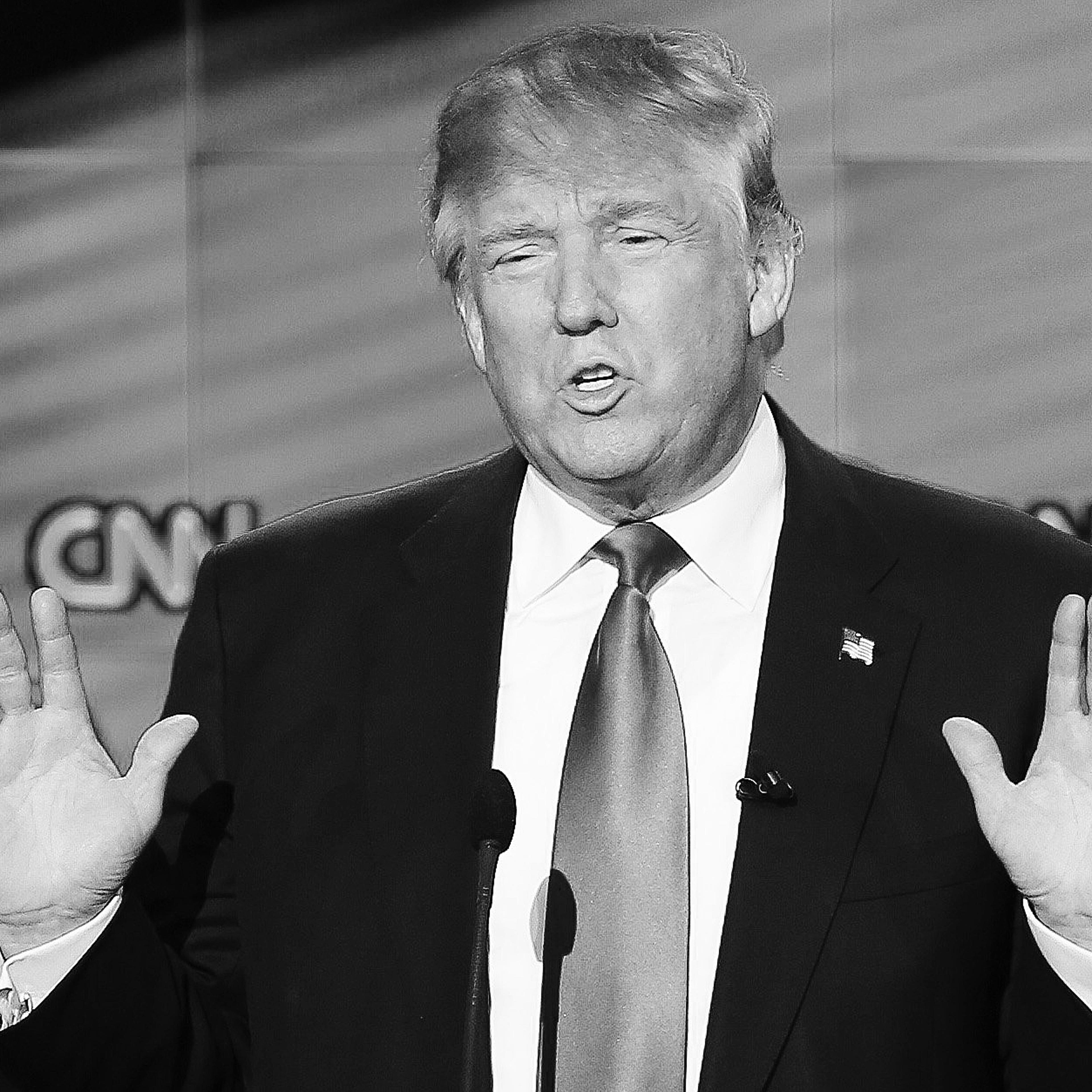 Donald Trump speaks during the Republican presidential debate on Feb. 25, 2016 in Houston.