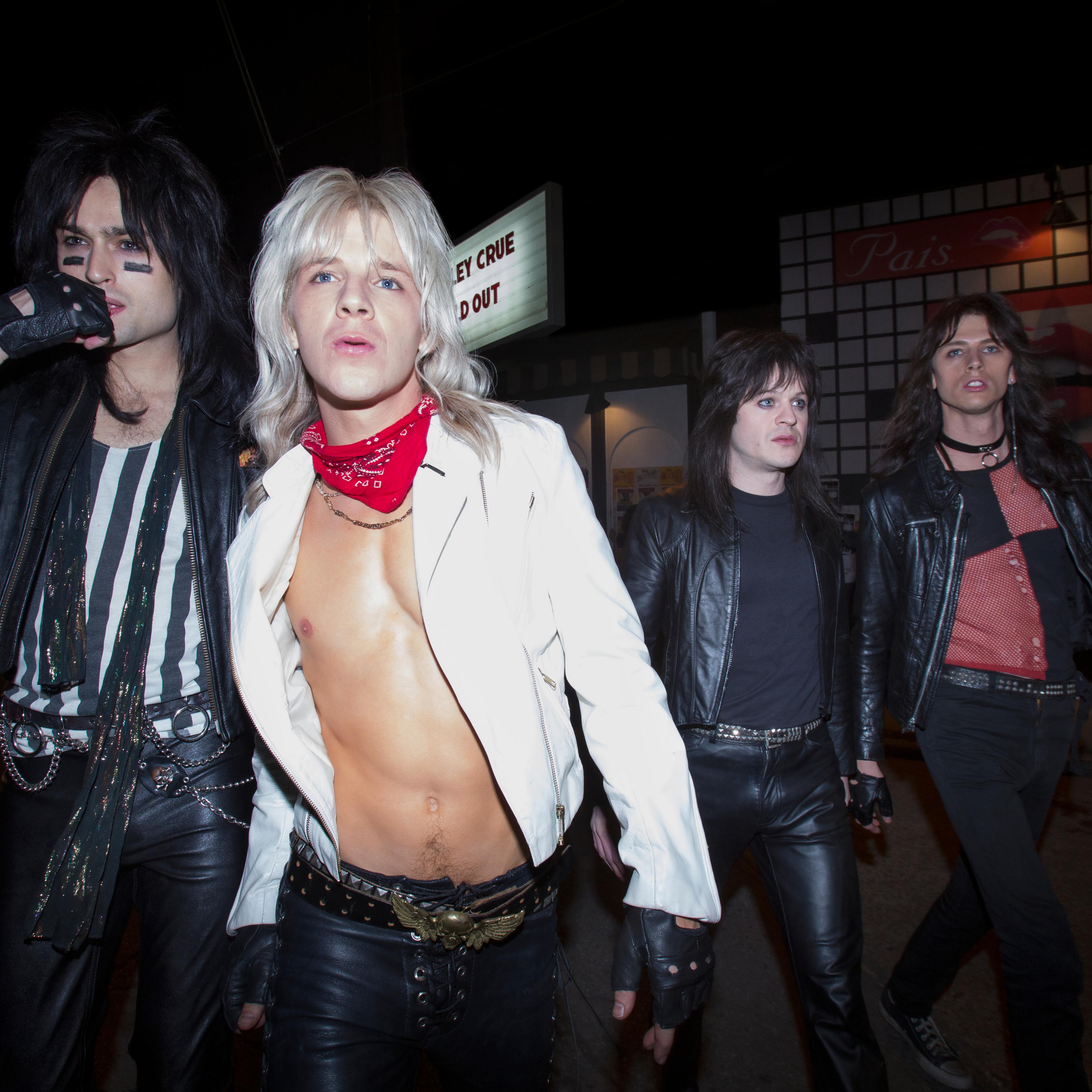 Colson Baker, Douglas Booth, Daniel Webber, and Iwan Rheon in 'The Dirt.'