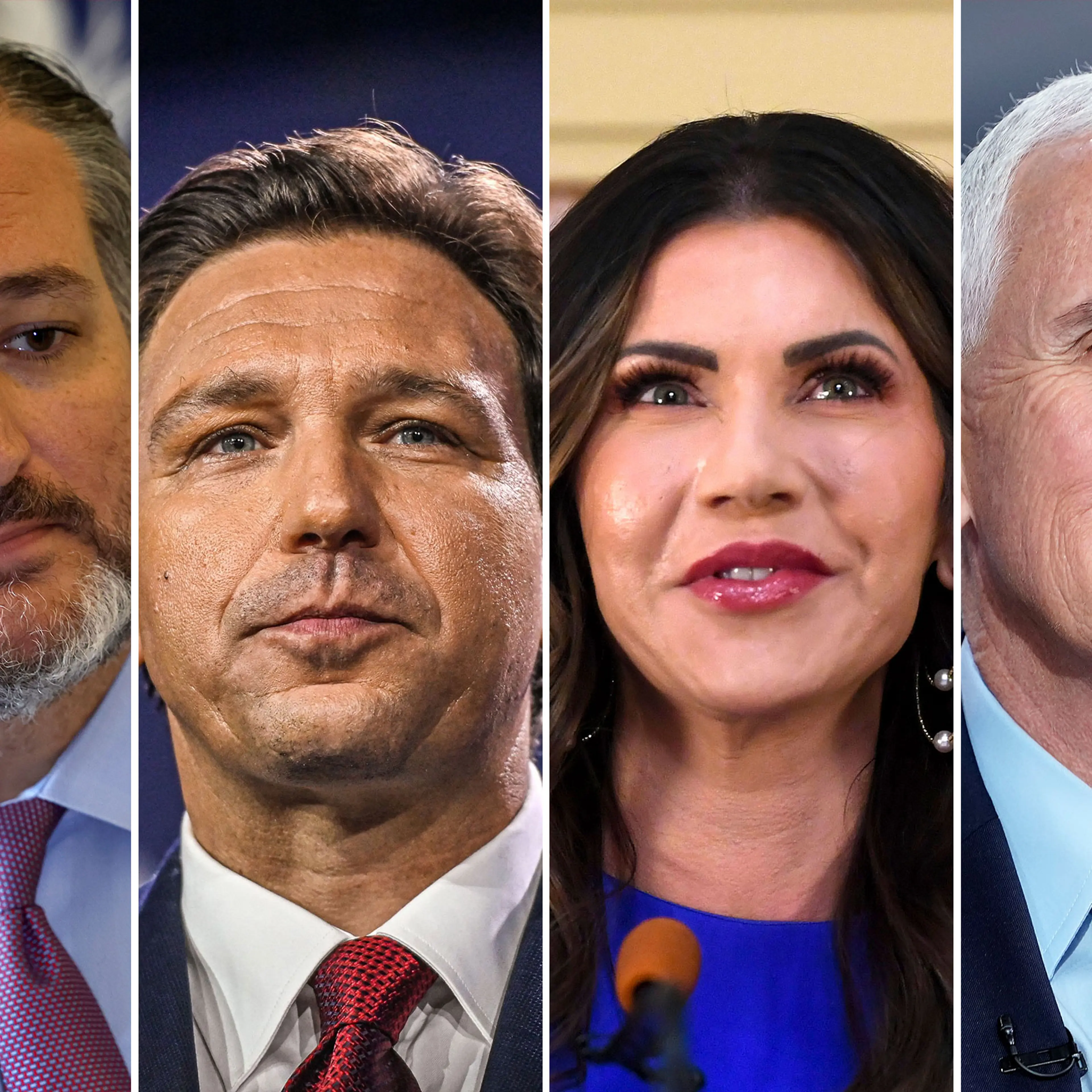 Senator Ted Cruz of Texas; Gov. Ron DeSantis of Florida; Gov. Kristi Noem of South Dakota; Mike Pence