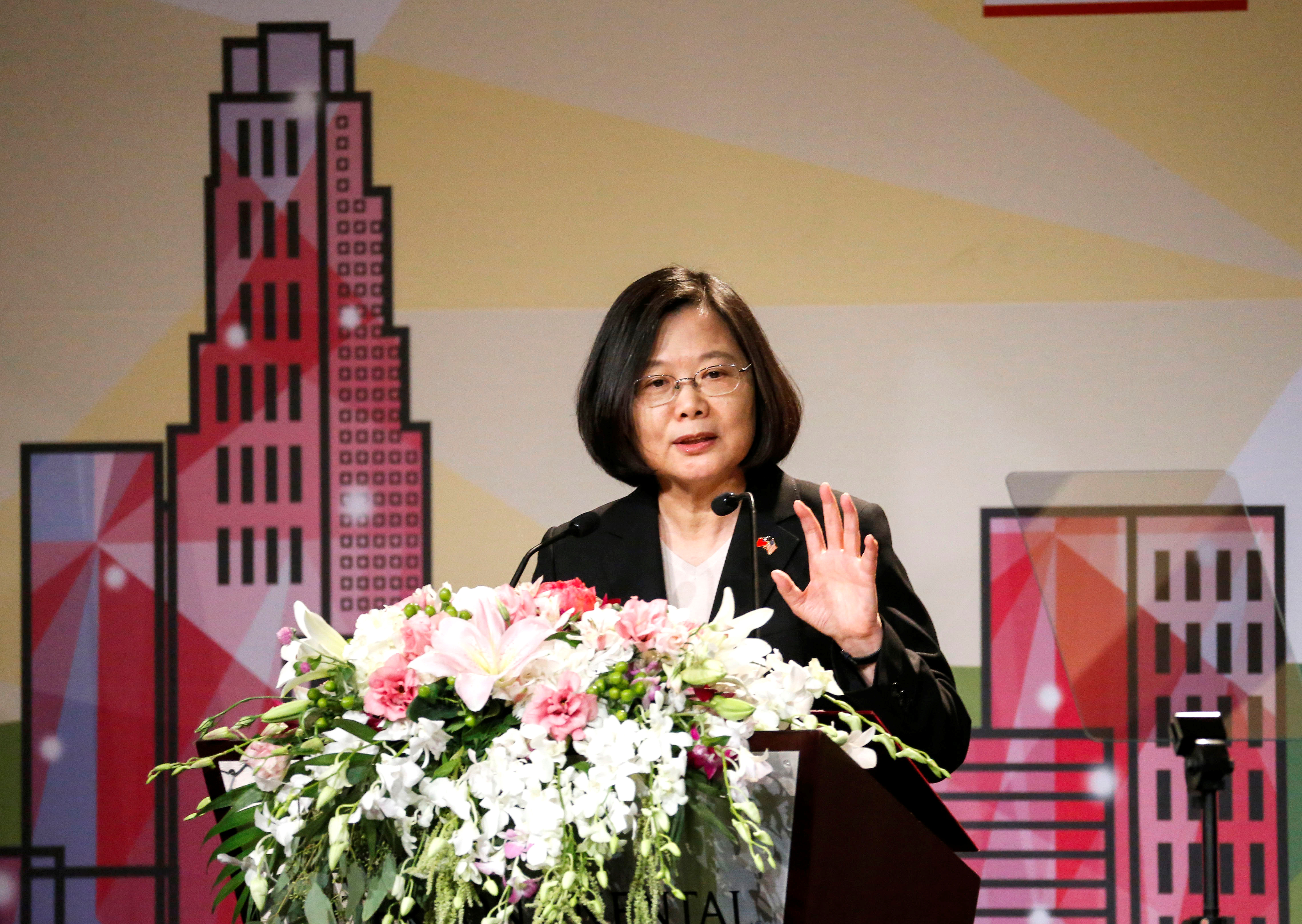 Taiwanese President Tsai Ing-wen attends the Los Angeles Overseas Chinese Banquet during visit in Los Angeles