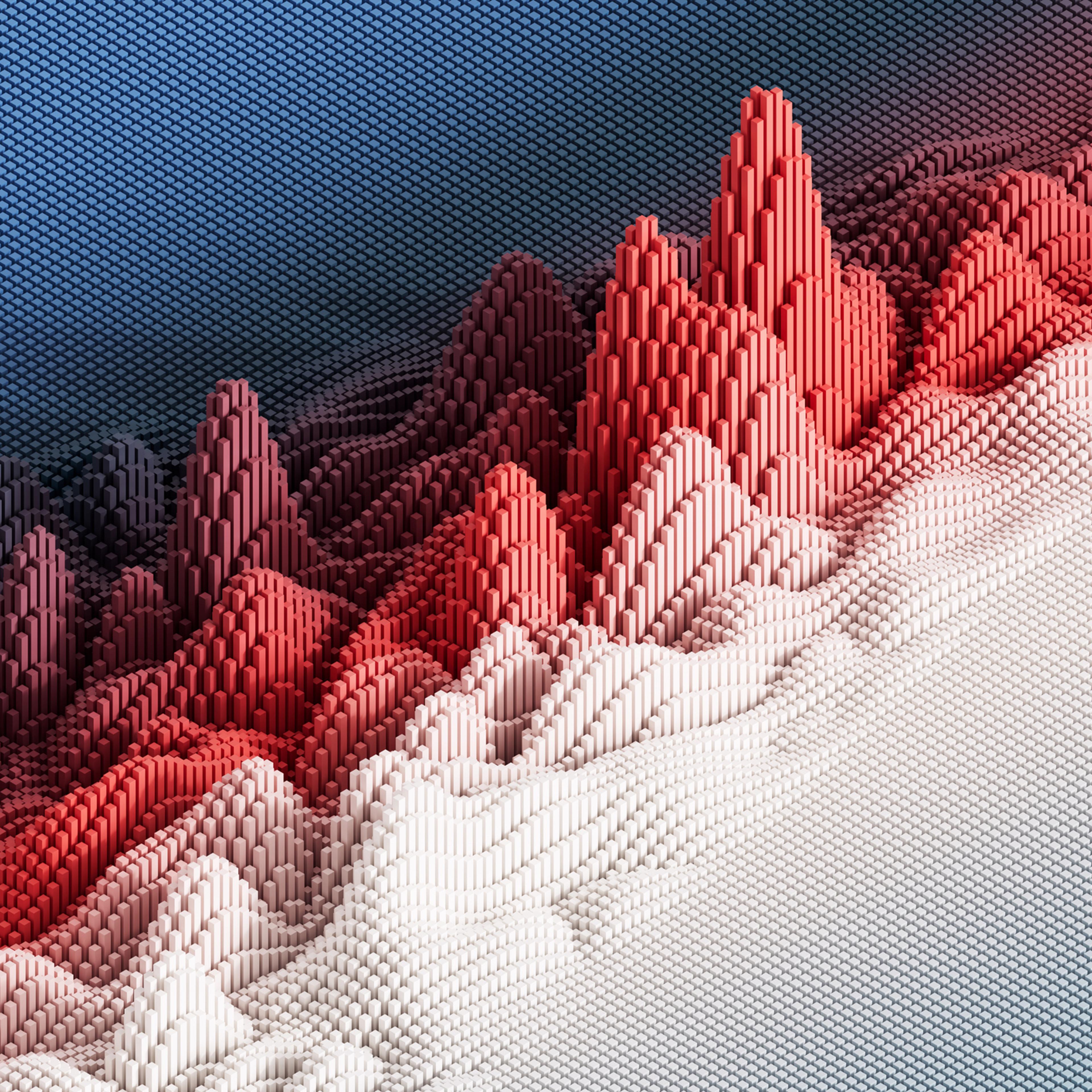 Digitally generated image of isometric data chart
