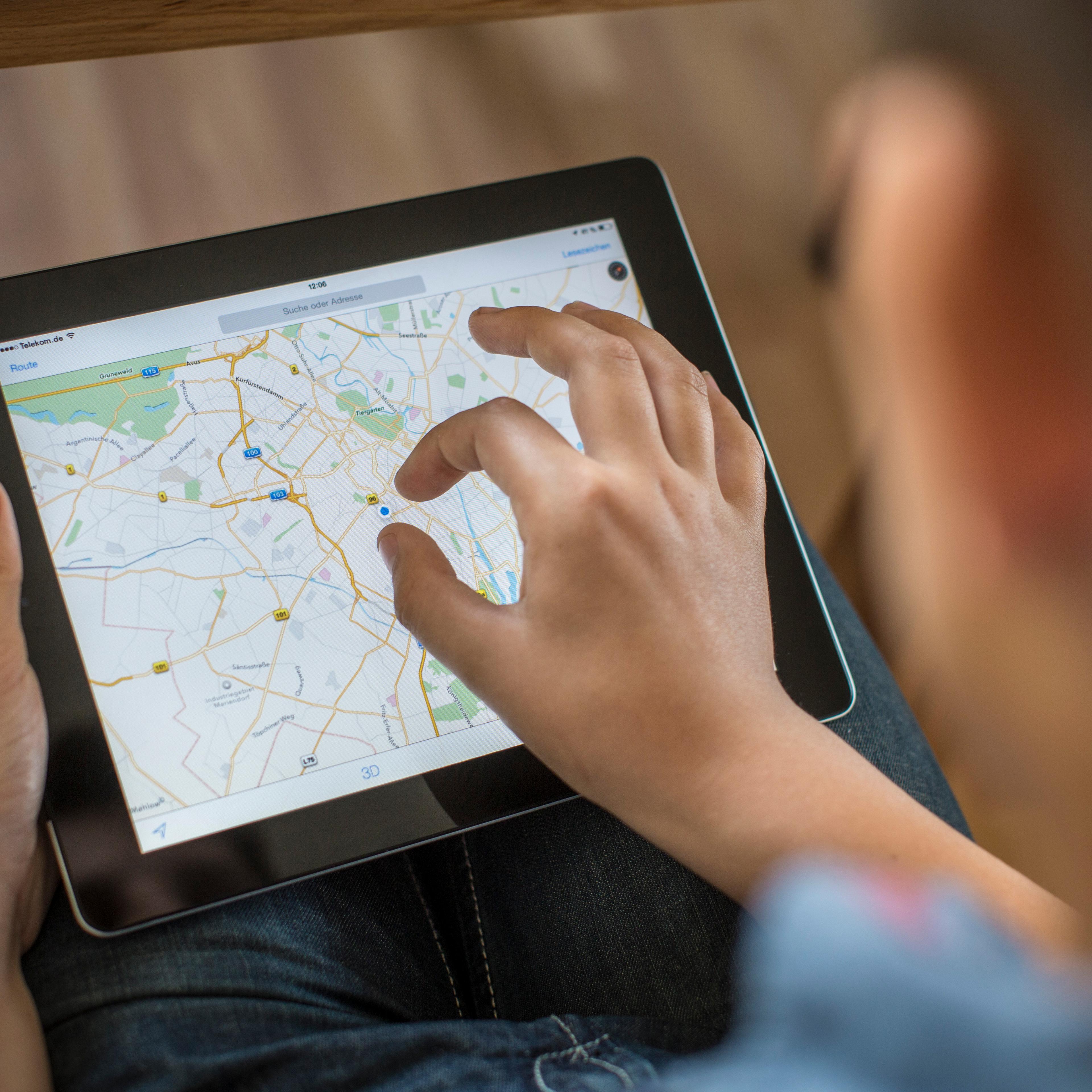 Google Maps shown on an iPad on June 9, 2014 in Berlin, Germany.