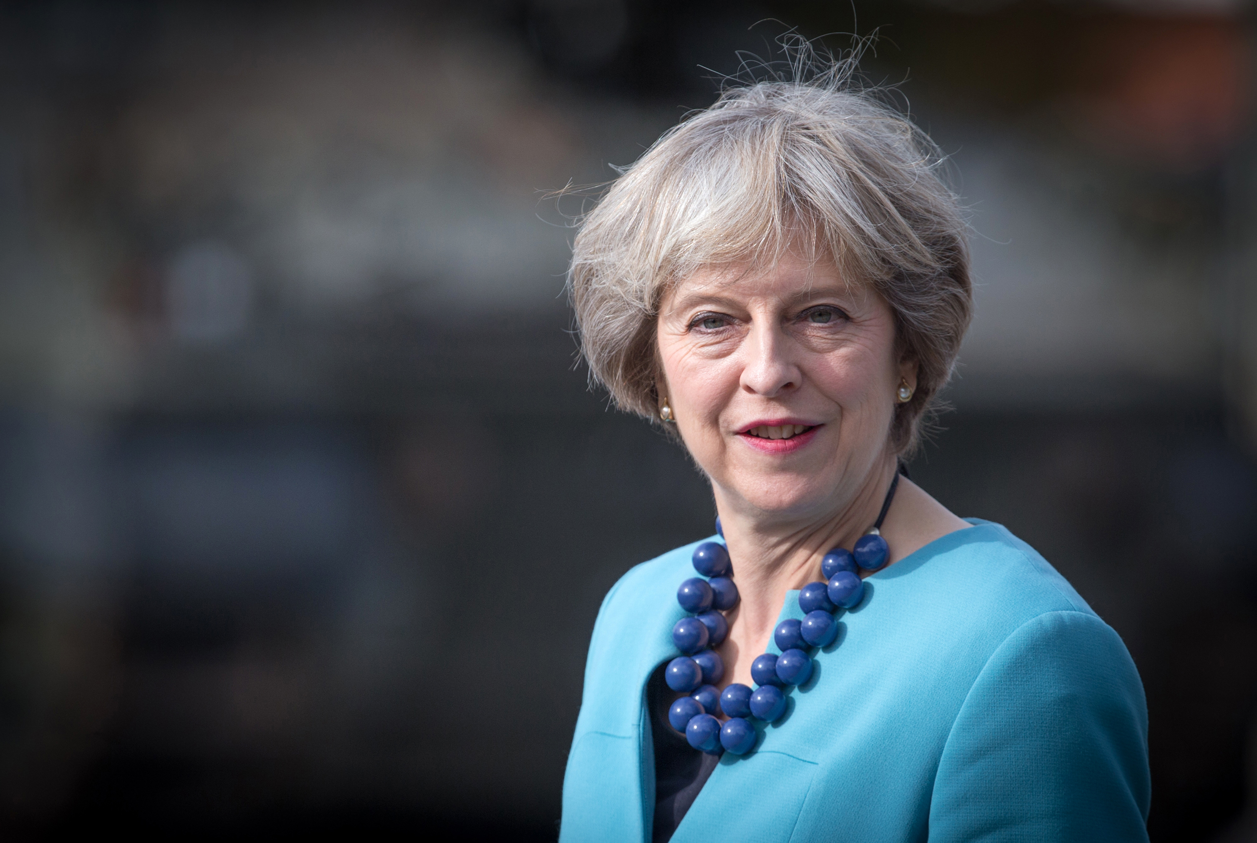 Prime Minister Theresa May greets troops as she visits 1st Battalion The Mercian Regiment (Cheshire, Worcesters and Foresters, and Staffords) at their barracks at Bulford Camp on September 29, 2016 near Salisbury, England. The Prime Minister visited the 