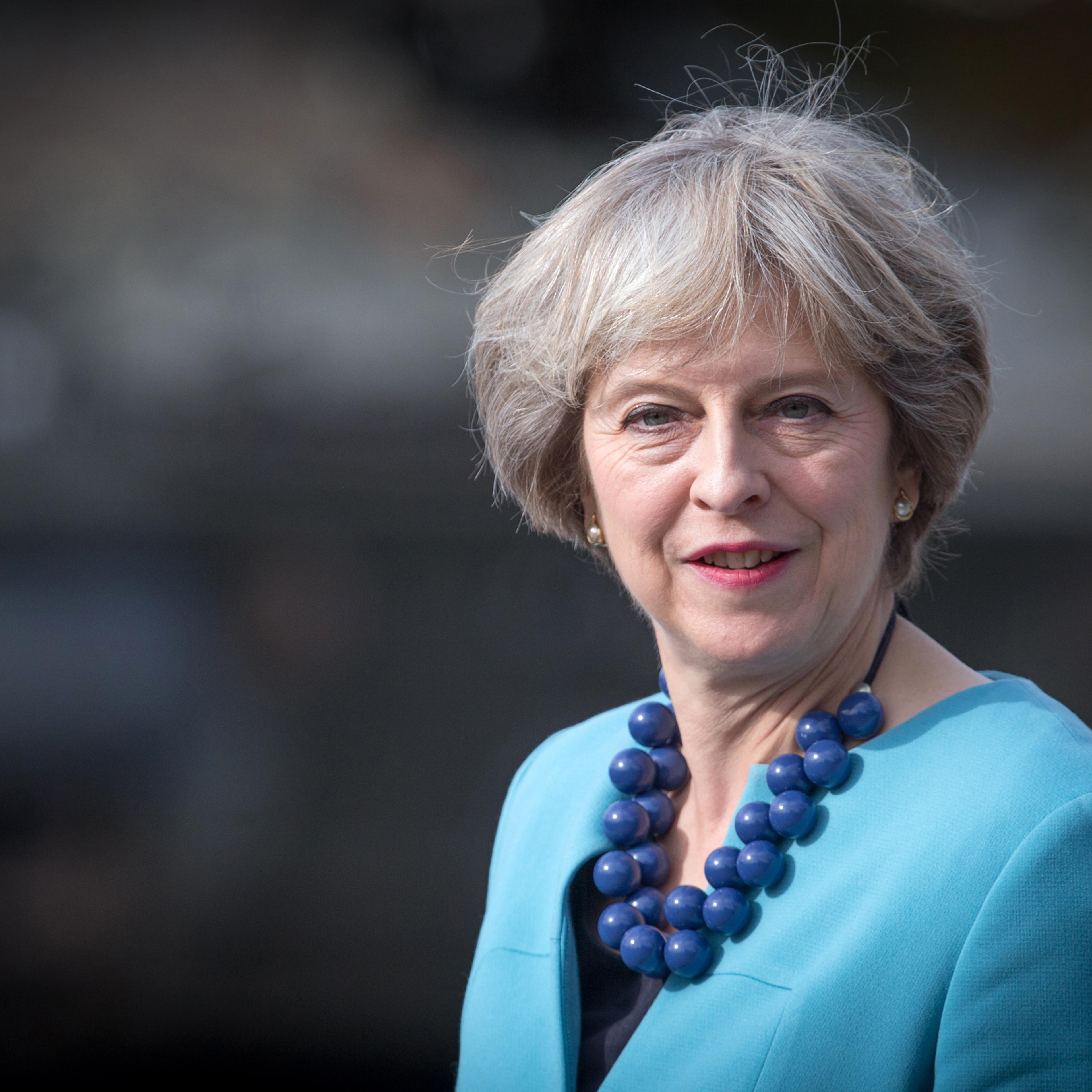 Prime Minister Theresa May greets troops as she visits 1st Battalion The Mercian Regiment (Cheshire, Worcesters and Foresters, and Staffords) at their barracks at Bulford Camp on September 29, 2016 near Salisbury, England. The Prime Minister visited the