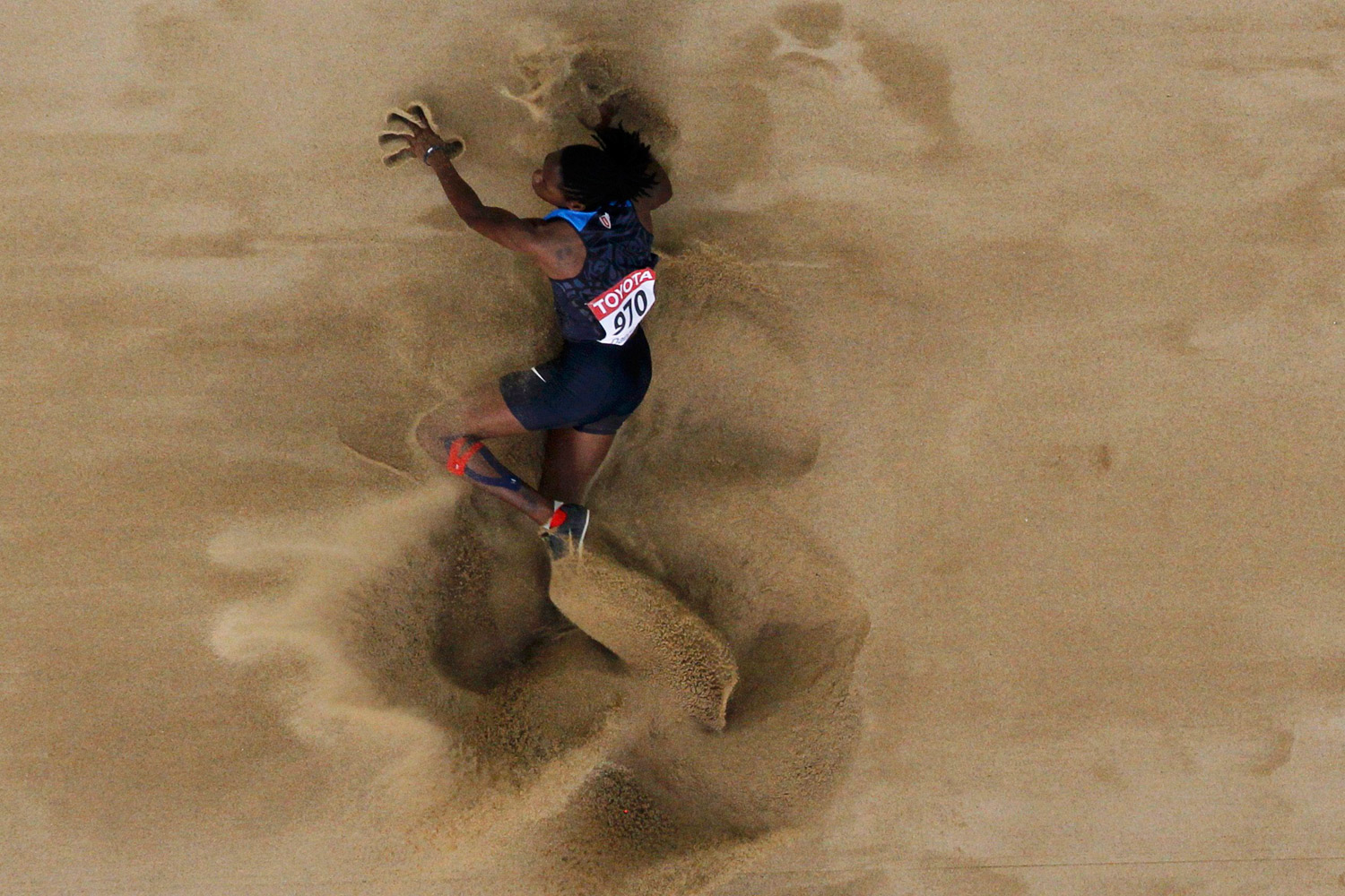 Brittney Reese of the U.S. competes during the women's long jump final at the IAAF World Championships in Daegu, South Korea, August 28, 2011. 