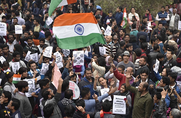 Protest In Favour Of JNUSU President Kanhaiya Kumar, Demand Release