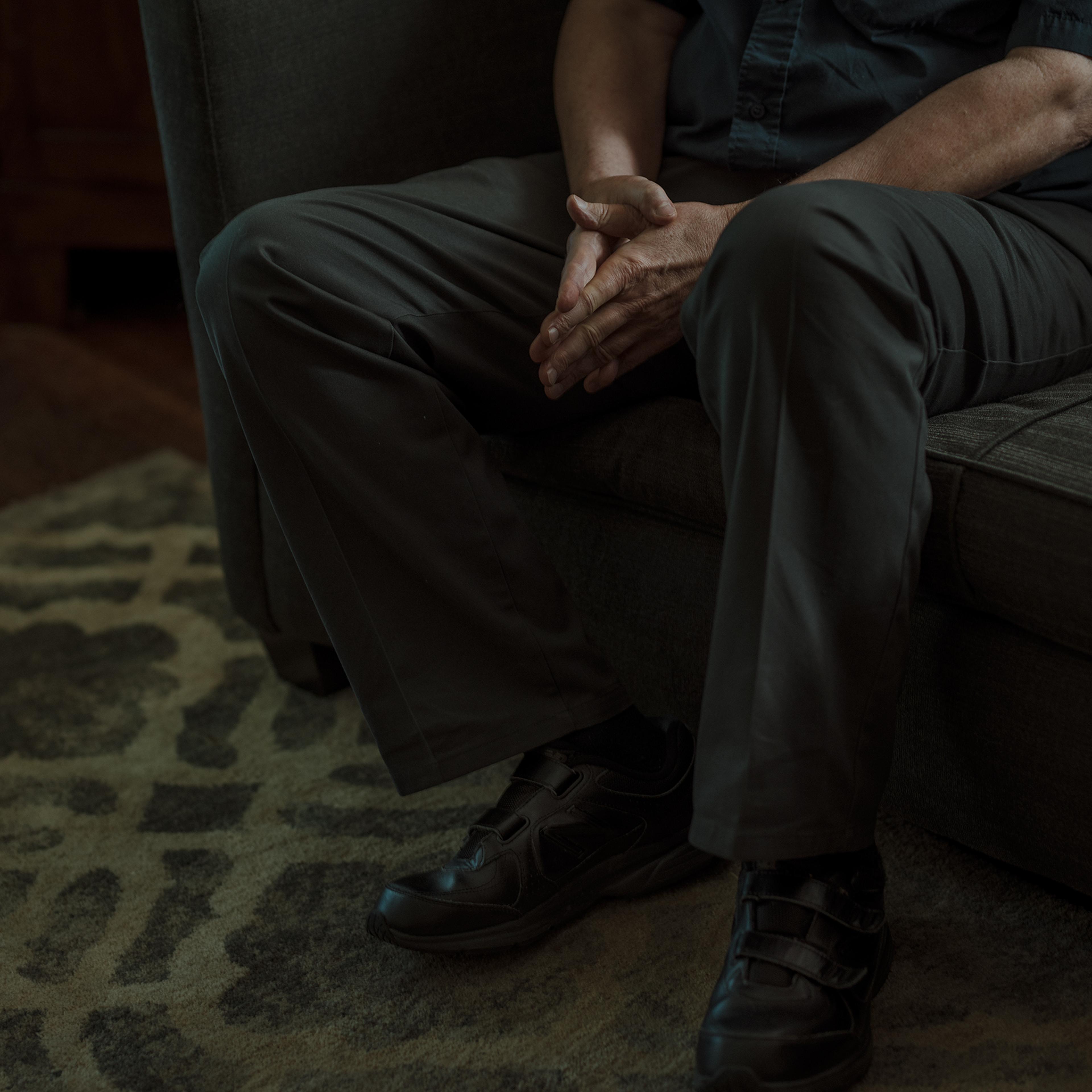 Kevin, who was convicted of indecent exposure, during a counseling session on May 1 sex-offender-therapy-men-convicted