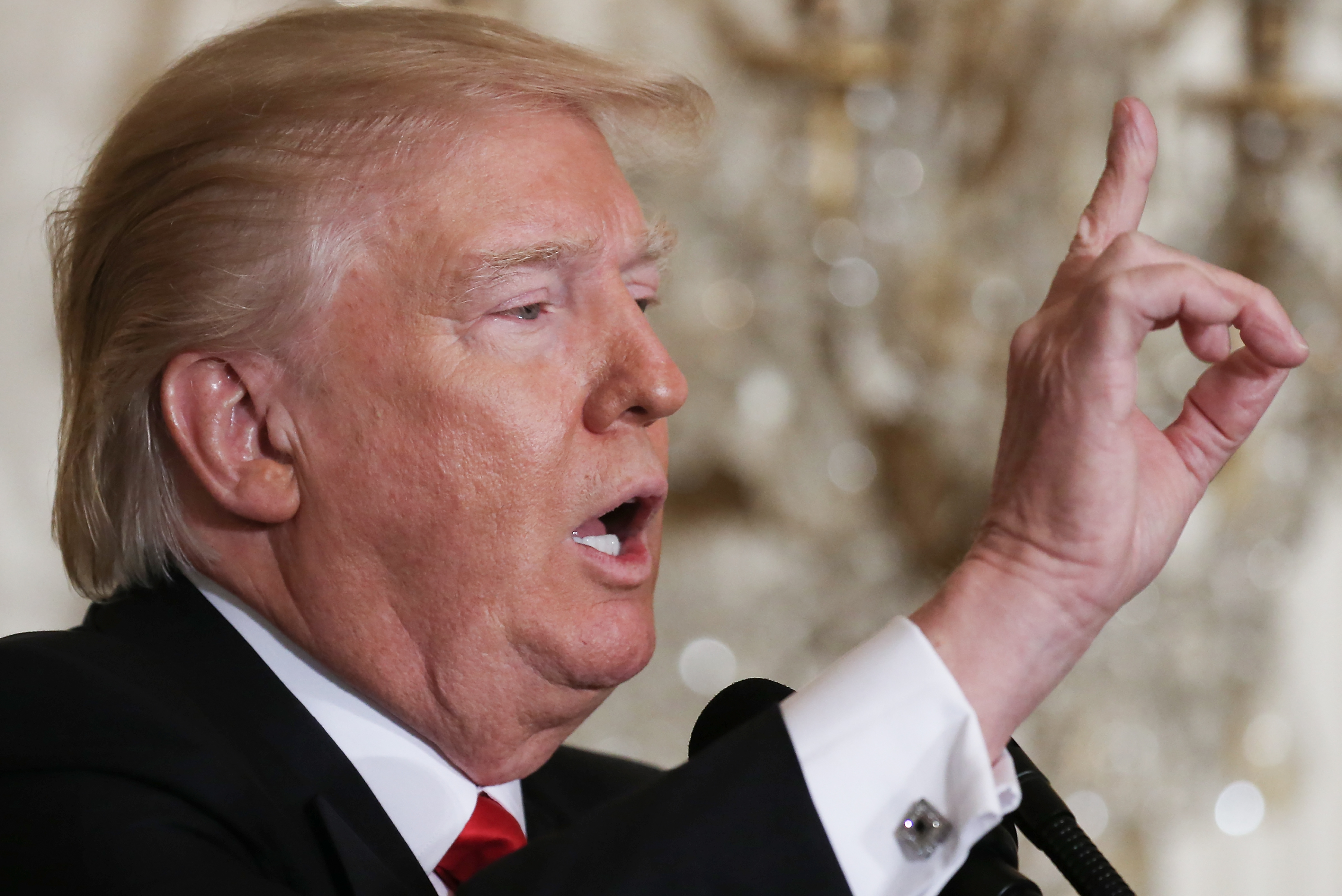 President Trump Holds News Conference In East Room Of White House