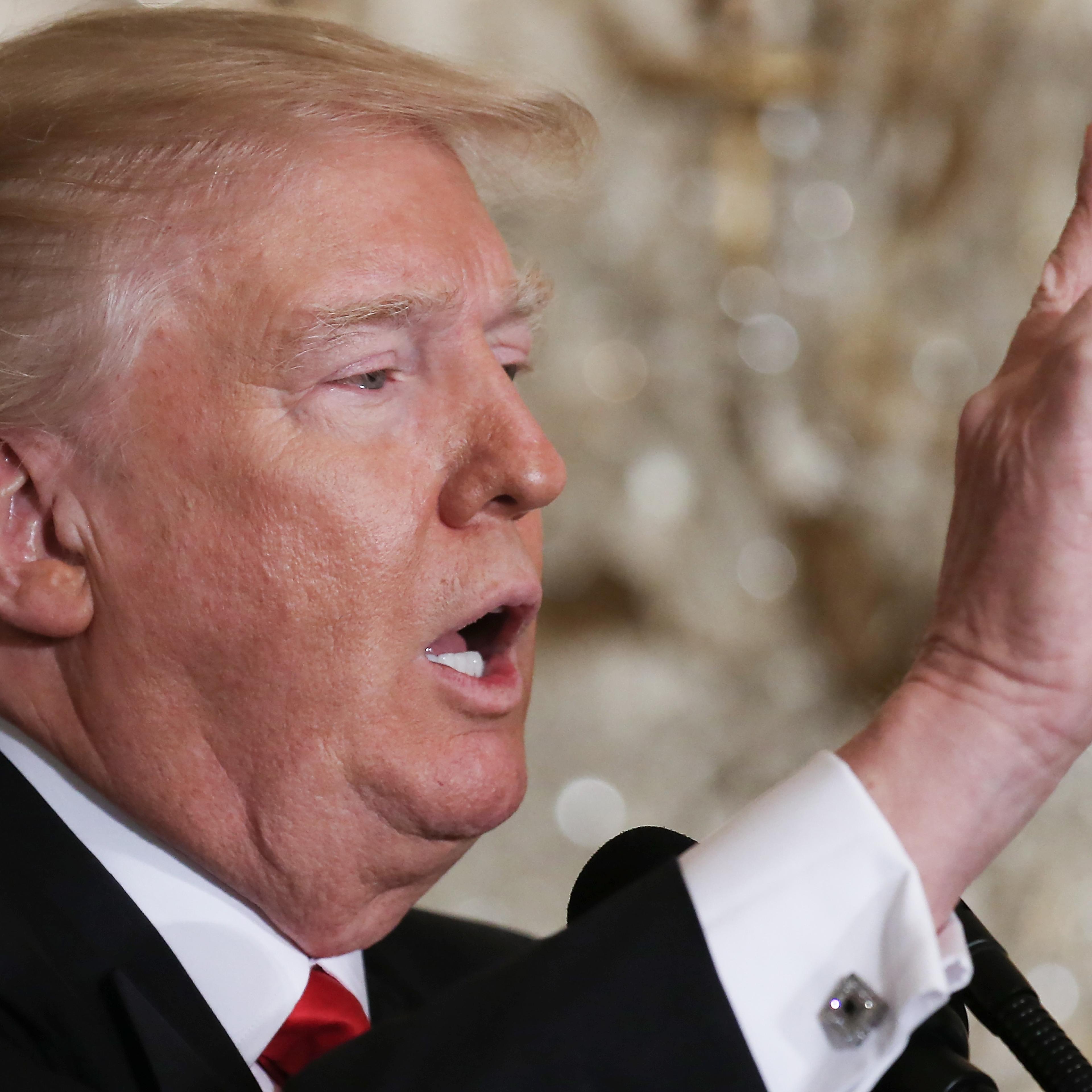 President Trump Holds News Conference In East Room Of White House