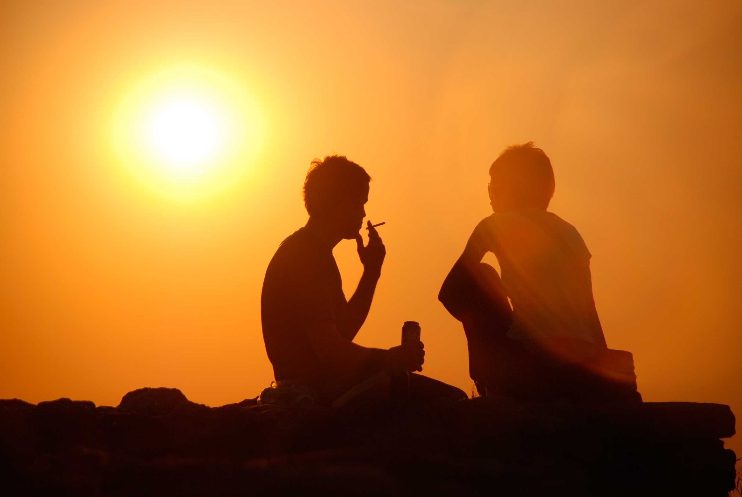 Teenager Smoking Cigarette Boys