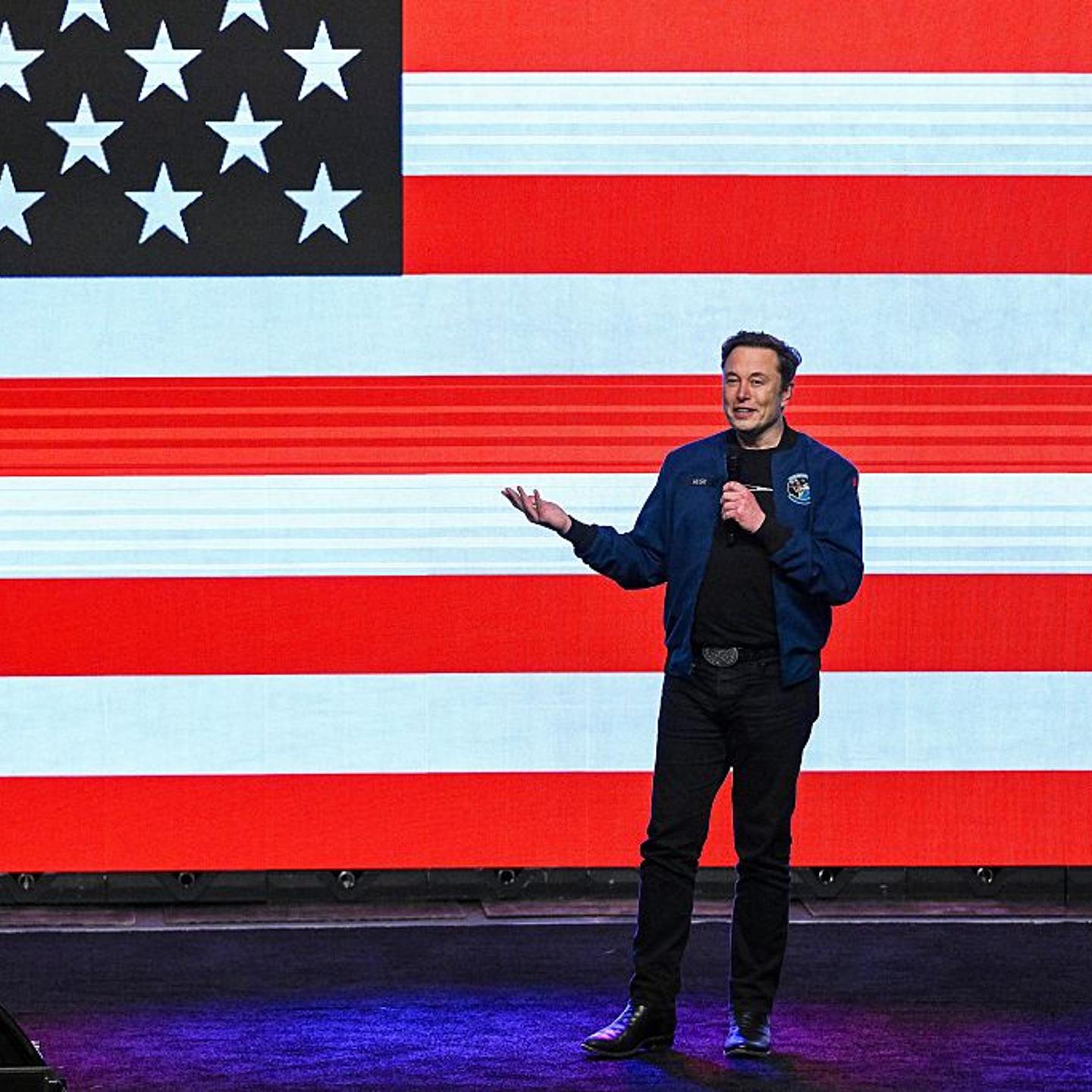 Elon Musk speaks during a Town Hall event at the KI Convention Center in Green Bay, Wisconsin, on March 30, 2025.