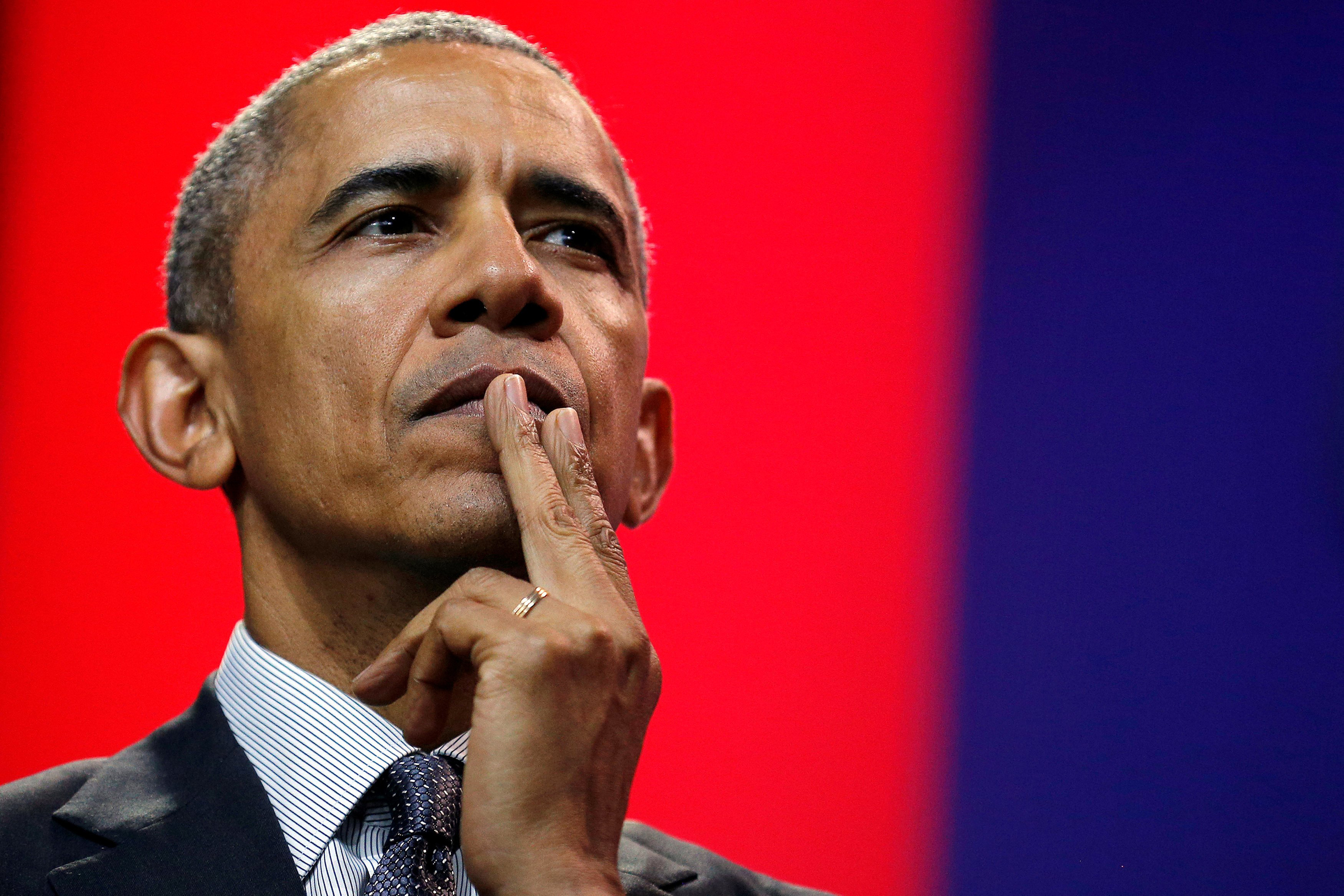 U.S. President Obama attends a comedy show celebrating Military Appreciation Month as well as the 5th anniversary of Joining Forces and the 75th anniversary of the USO at Joint Base Andrews in Clinton, Maryland