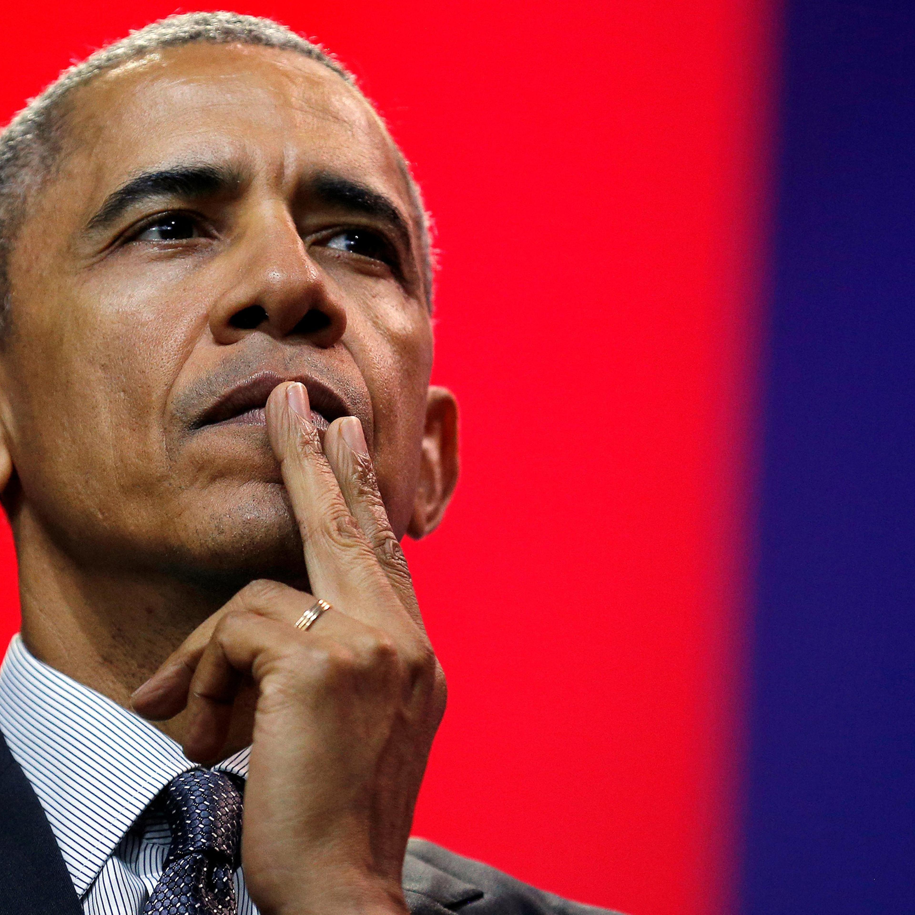 U.S. President Obama attends a comedy show celebrating Military Appreciation Month as well as the 5th anniversary of Joining Forces and the 75th anniversary of the USO at Joint Base Andrews in Clinton, Maryland