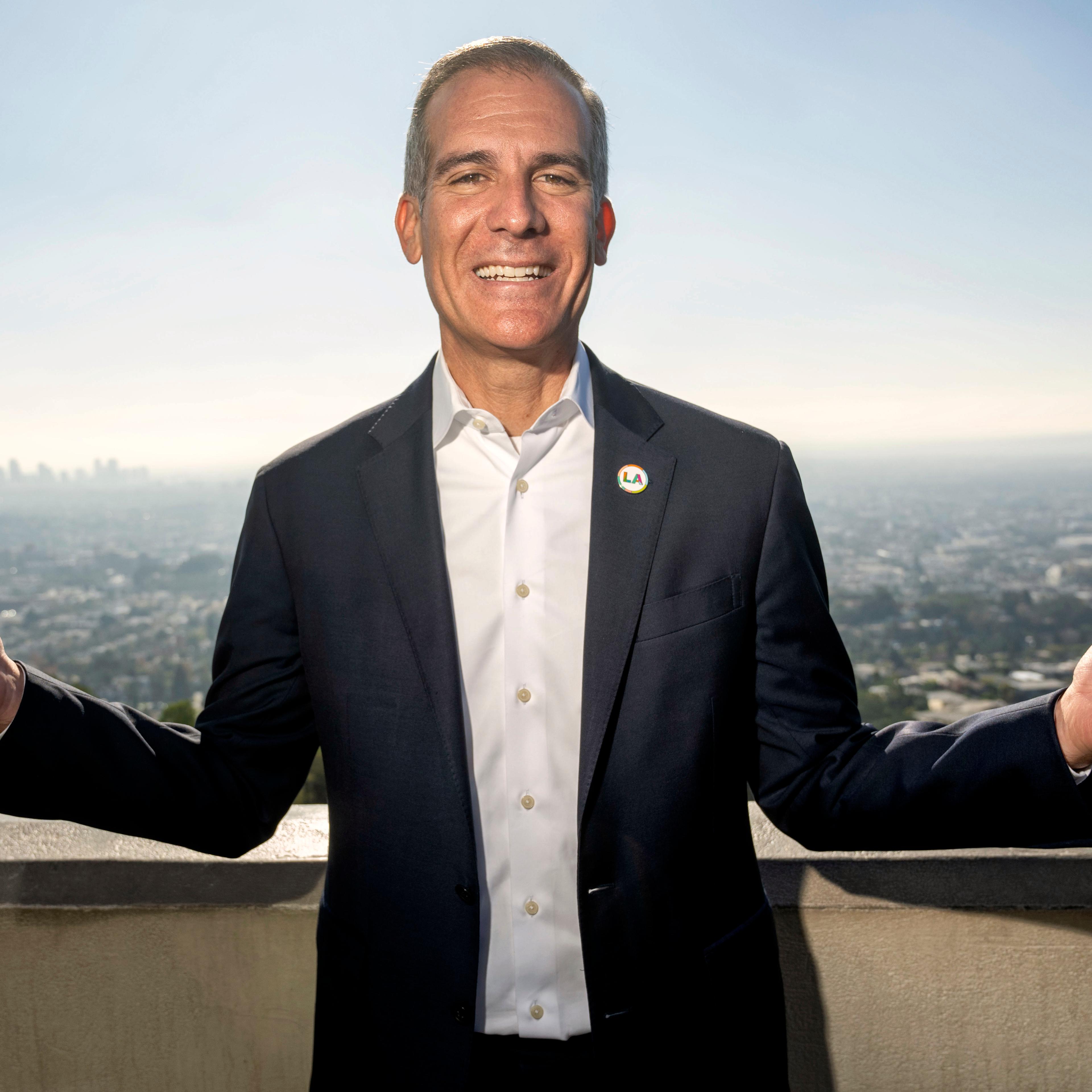 Los Angeles Mayor Eric Garcetti at Griffith Observatory