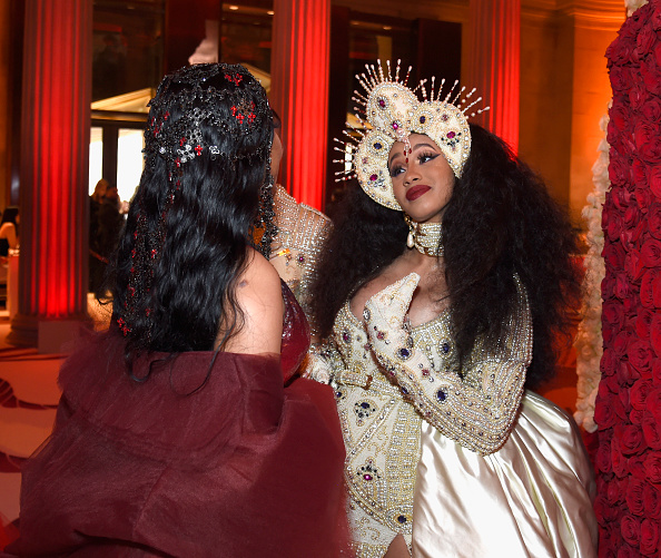 Nicki Minaj and Cardi B attend the 2018 Met Gala