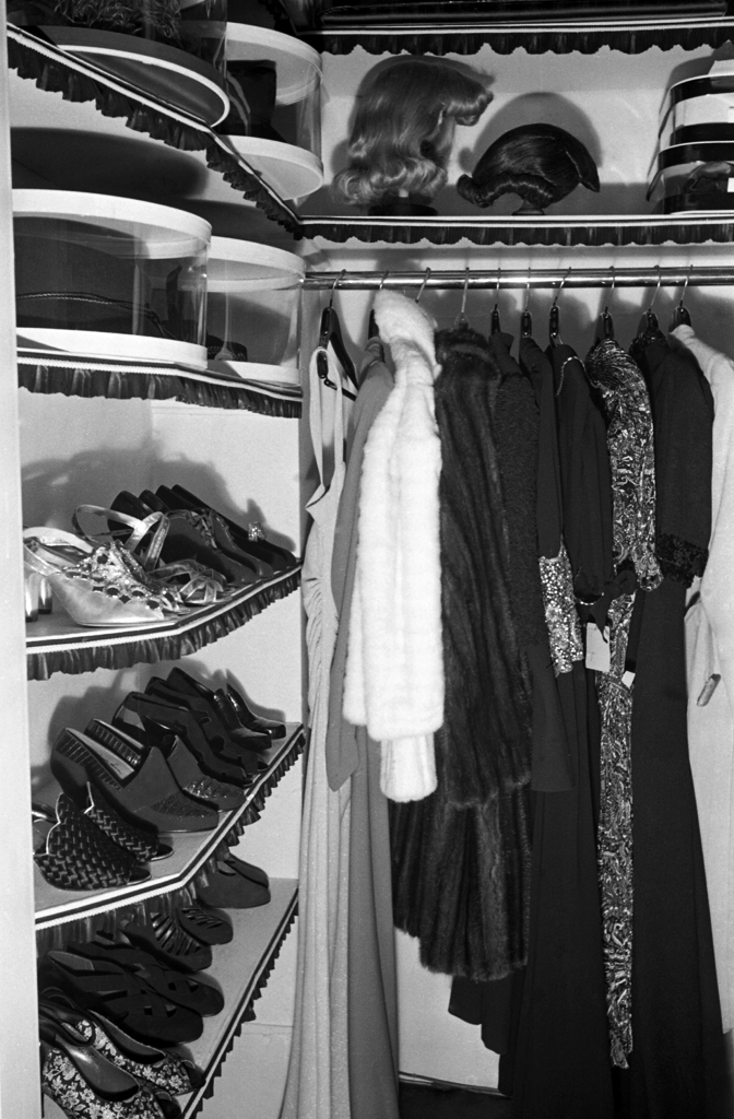 Cynthia the mannequin's closet, 1937.
