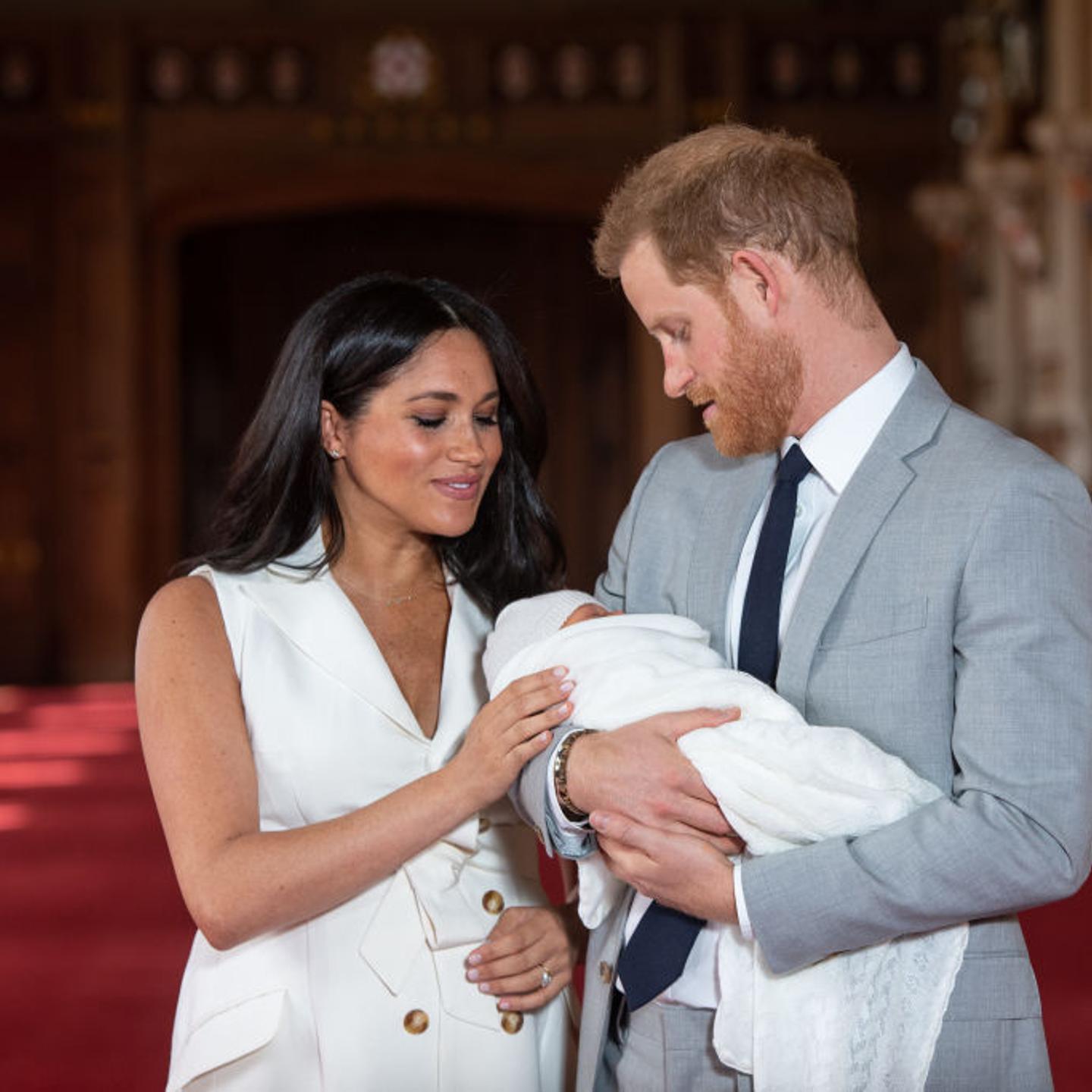 The Duke & Duchess Of Sussex Pose With Their Newborn Son