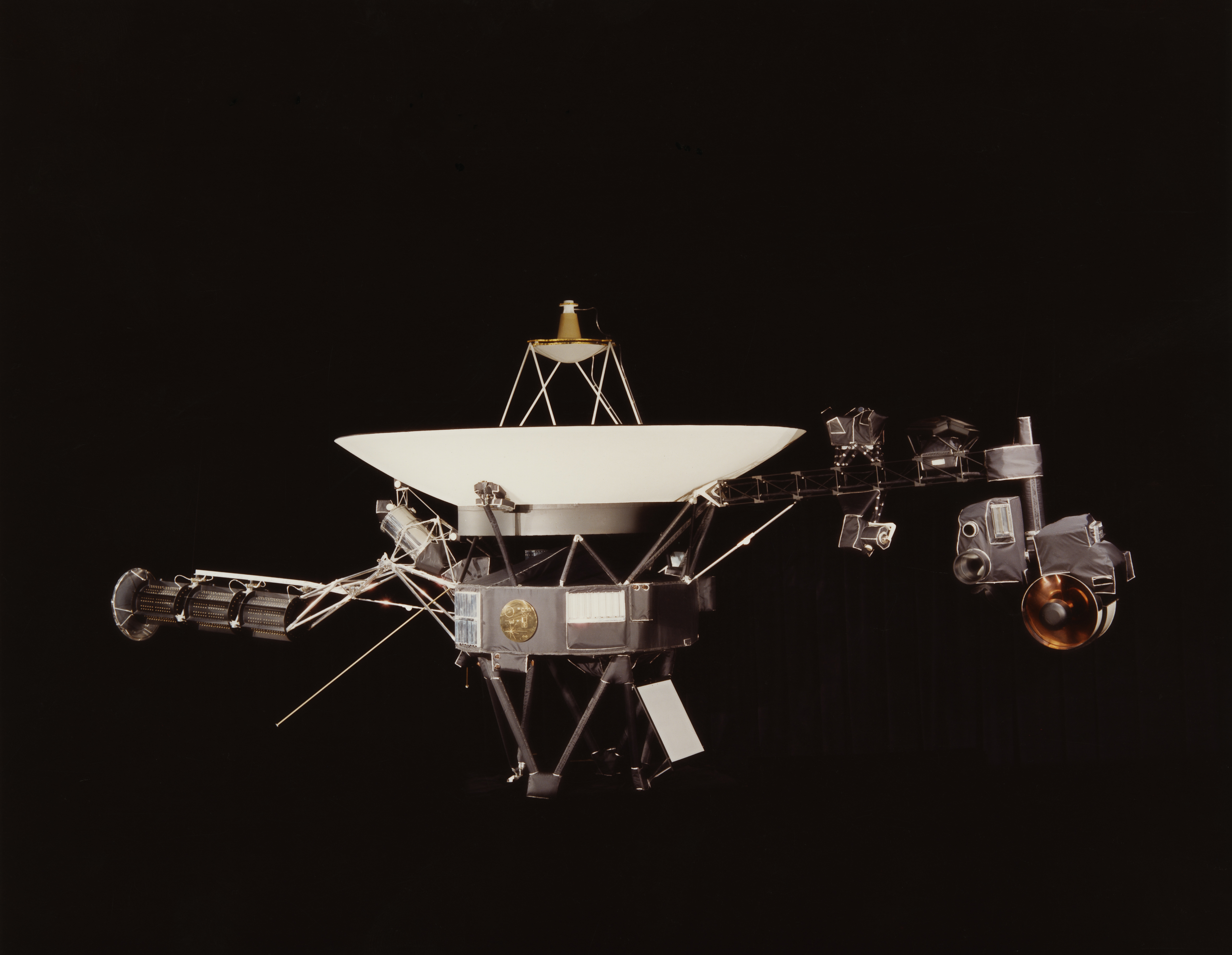 Voyager 1 and its identical sister craft Voyager 2 were launched in 1977 to study the outer Solar System and eventually interstellar space.