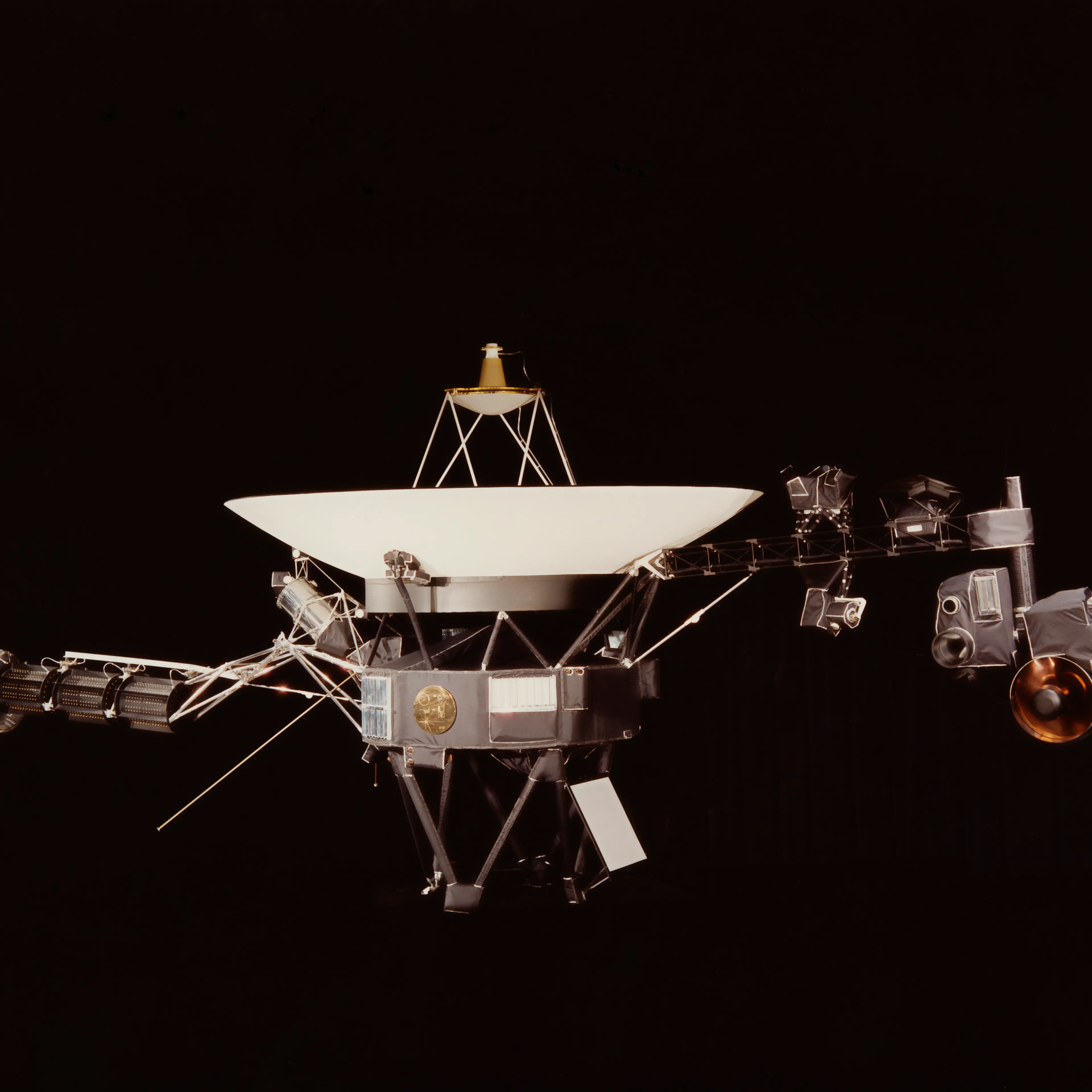 Voyager 1 and its identical sister craft Voyager 2 were launched in 1977 to study the outer Solar System and eventually interstellar space.