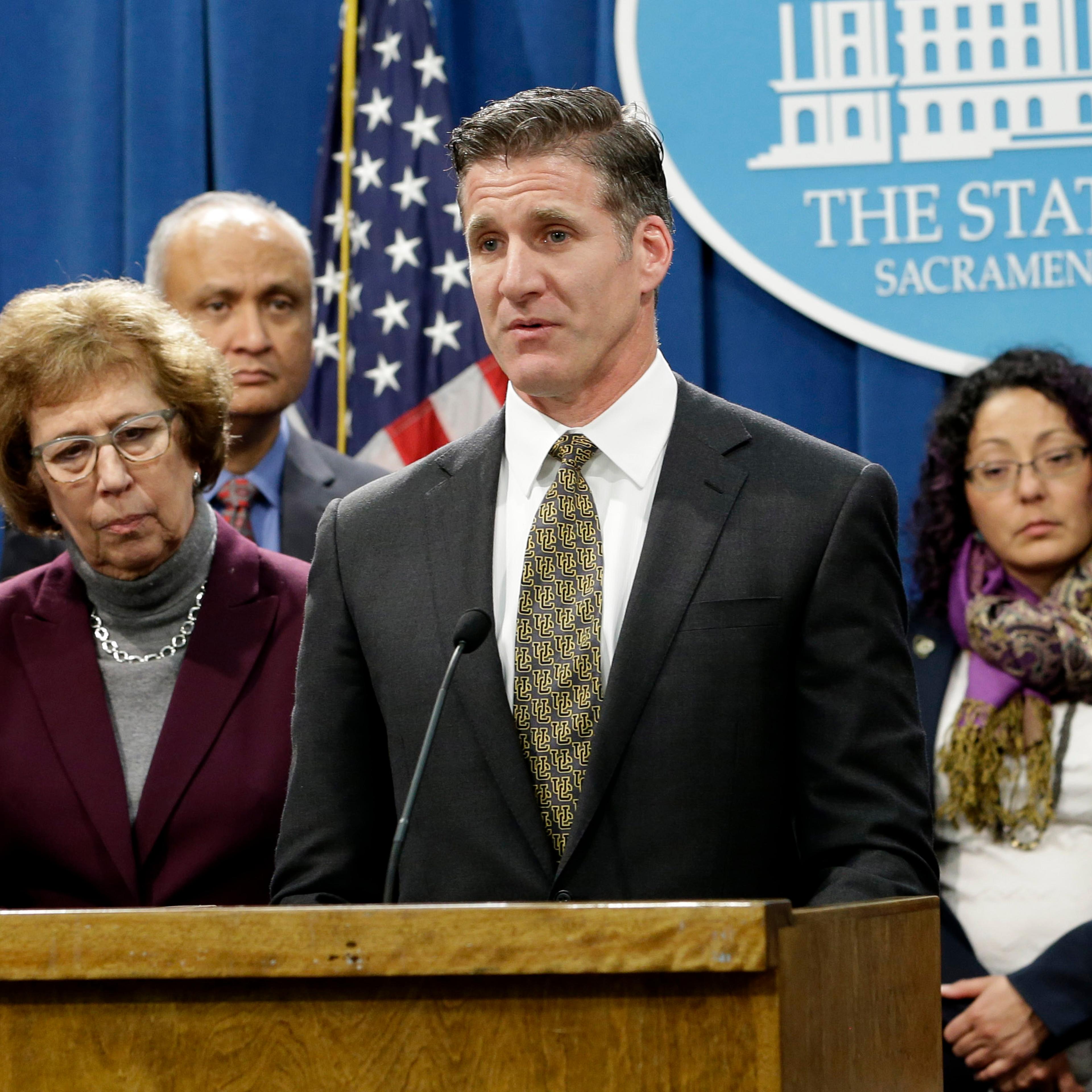 Daniel Diaz, the husband of Brittany Maynard, speaks in support of proposed legislation allowing doctors to prescribe life ending medication to terminally ill patients during a news conference at the Capitol on Jan. 21, 2015 in Sacramento.