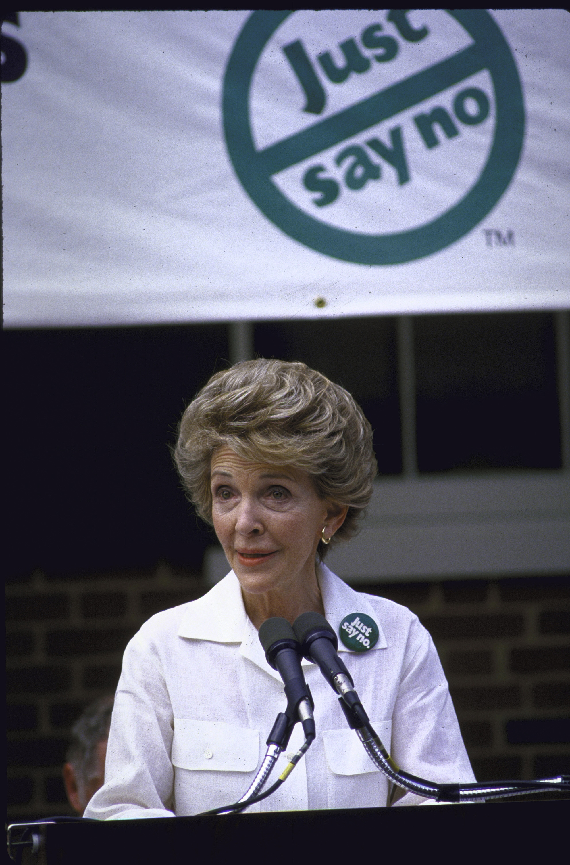 First Lady Nancy Reagan at "Just Say No" rally against