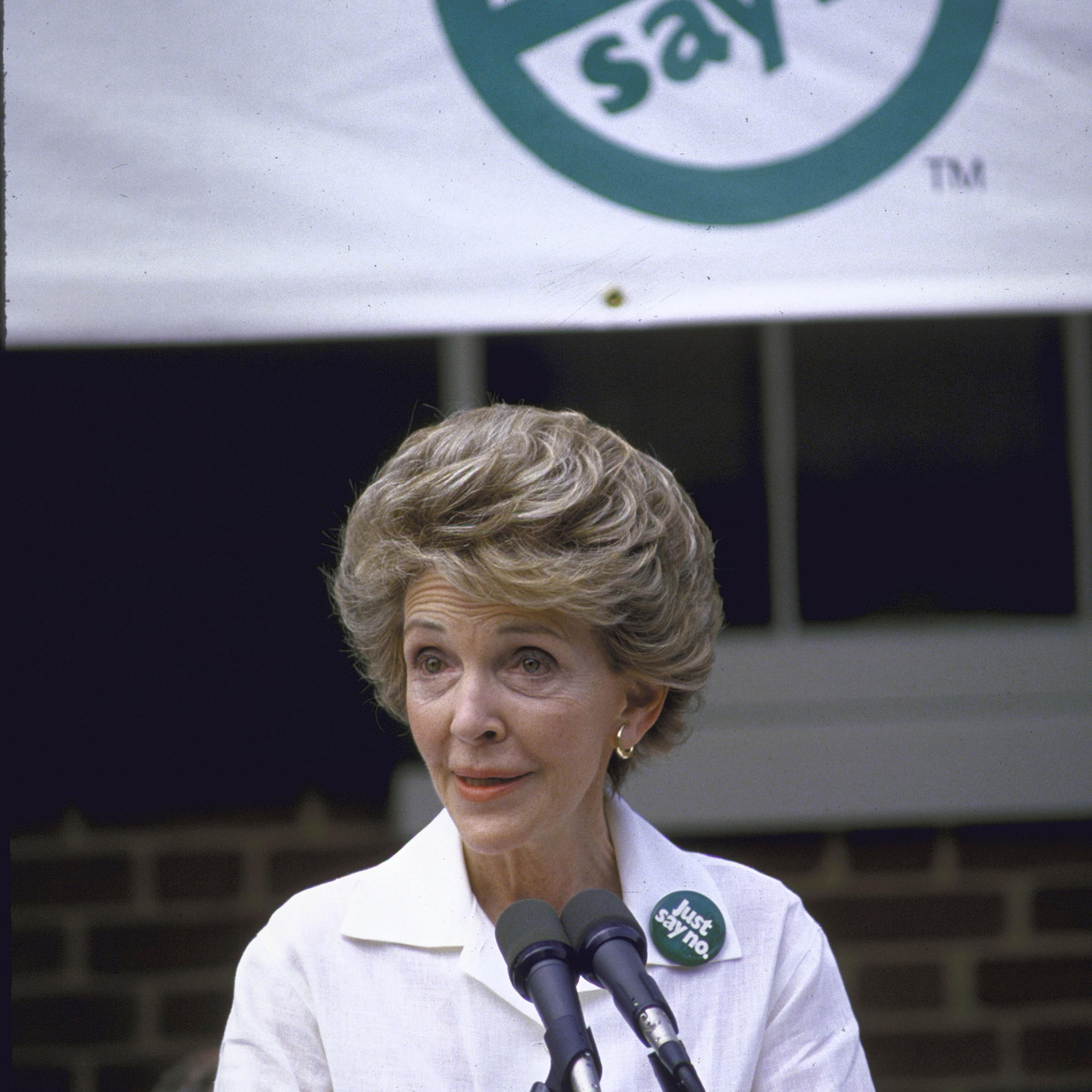 First Lady Nancy Reagan at "Just Say No" rally against