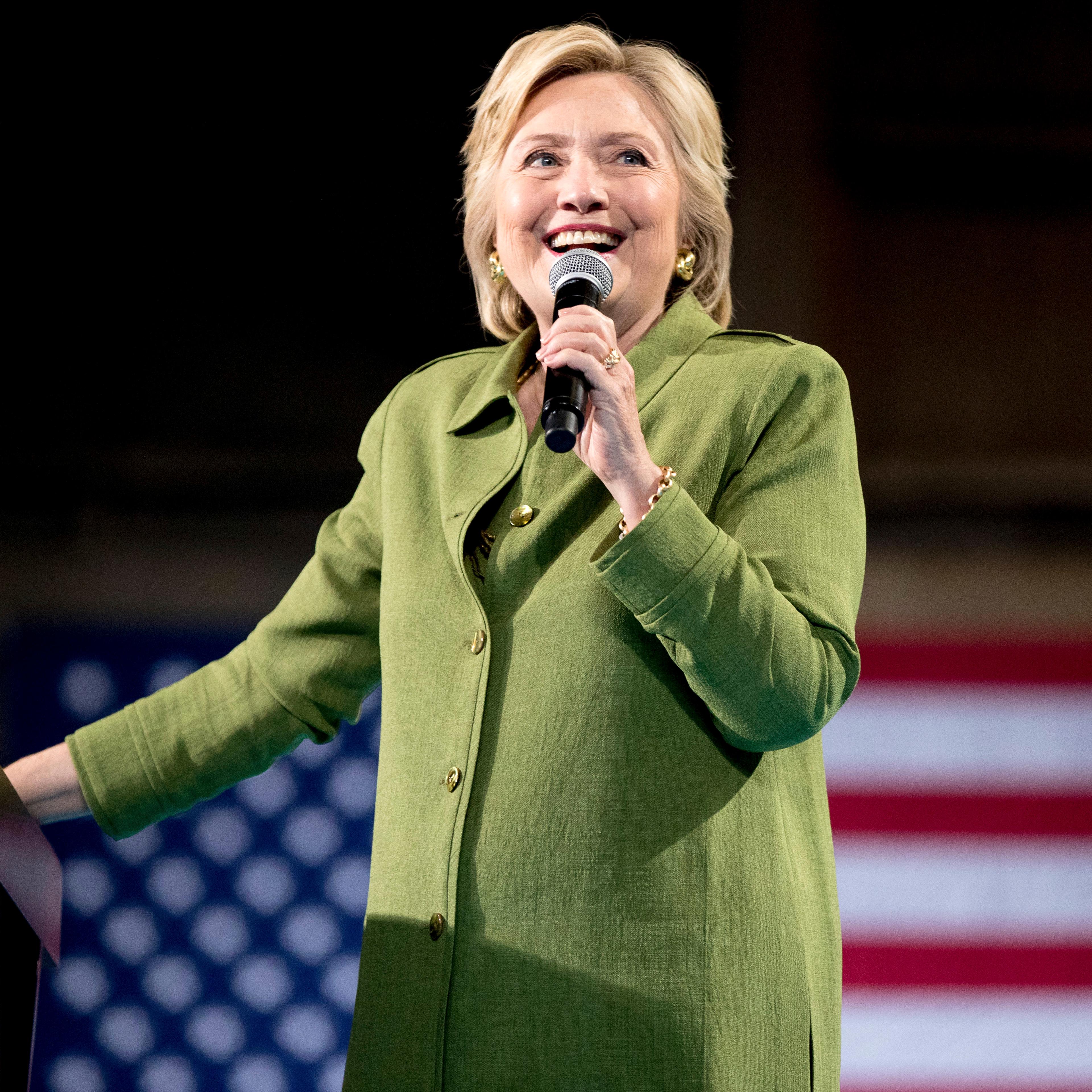 Democratic presidential candidate Hillary Clinton speaks at a rally in Entertainment Hall at the Florida State Fairgrounds in Tampa on July 22, 2016.