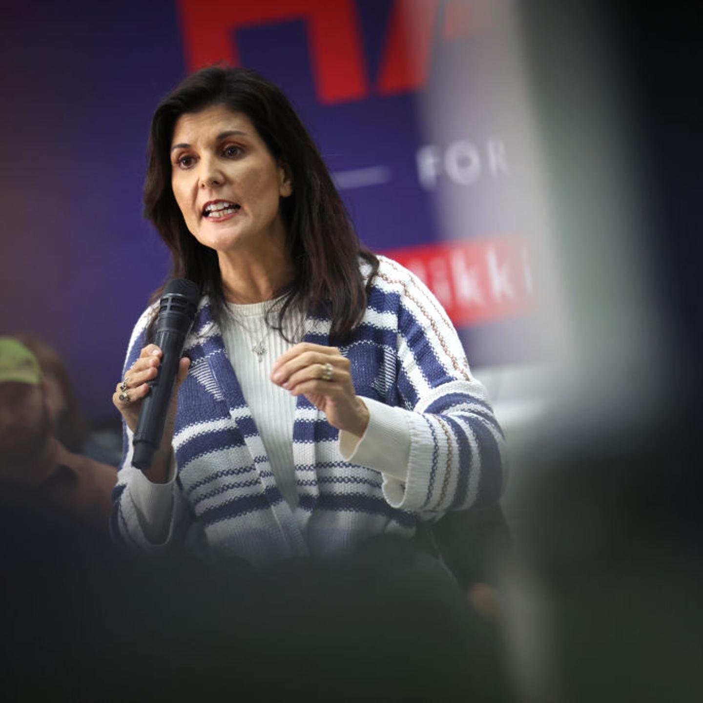 GOP Presidential Candidate Nikki Haley Campaigns In Central Iowa