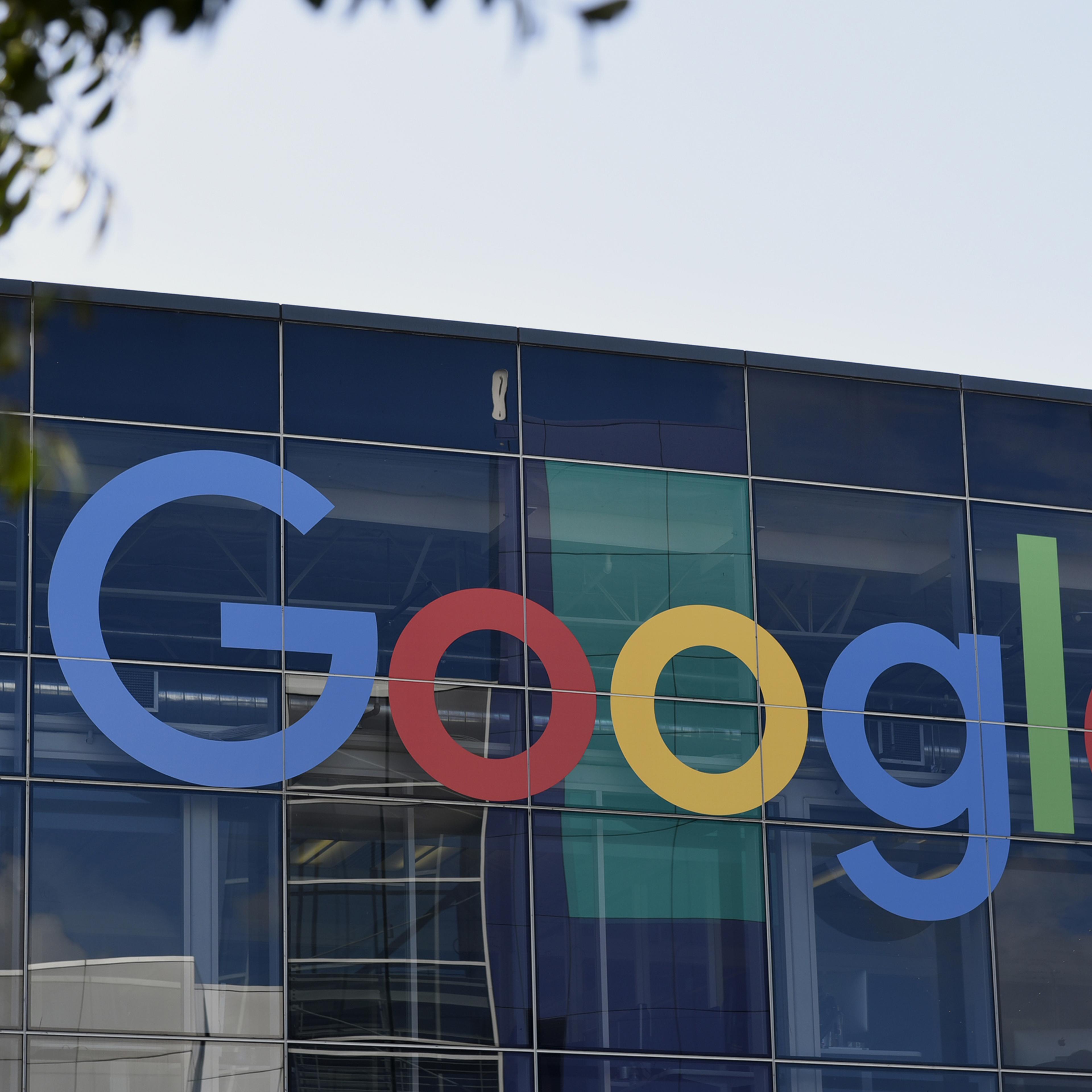 Google Inc. signage is displayed on an office building inside the Googleplex headquarters in Mountain View, California, U.S., on Thursday, Feb. 18, 2016.