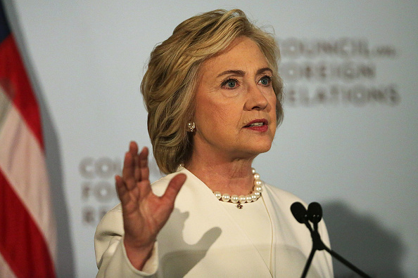 Former Secretary of State Hillary Clinton gives a speech on her approach to defeating the Islamic State terrorist network in Syria, Iraq and across the Middle East at the Council on Foreign Relations on November 19, 2015 in New York City.