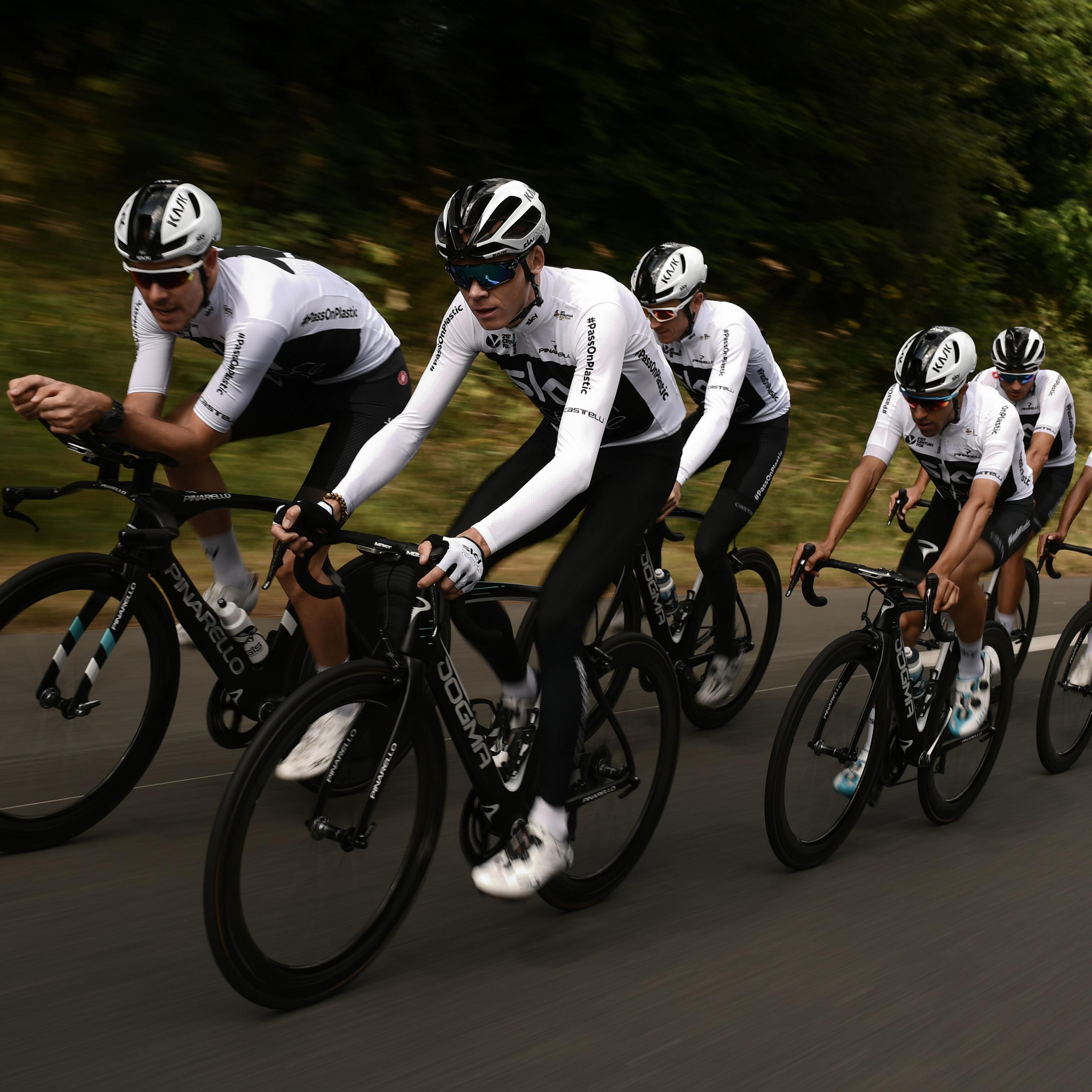 Great Britain's Team Sky practicing before 2018 Tour de France