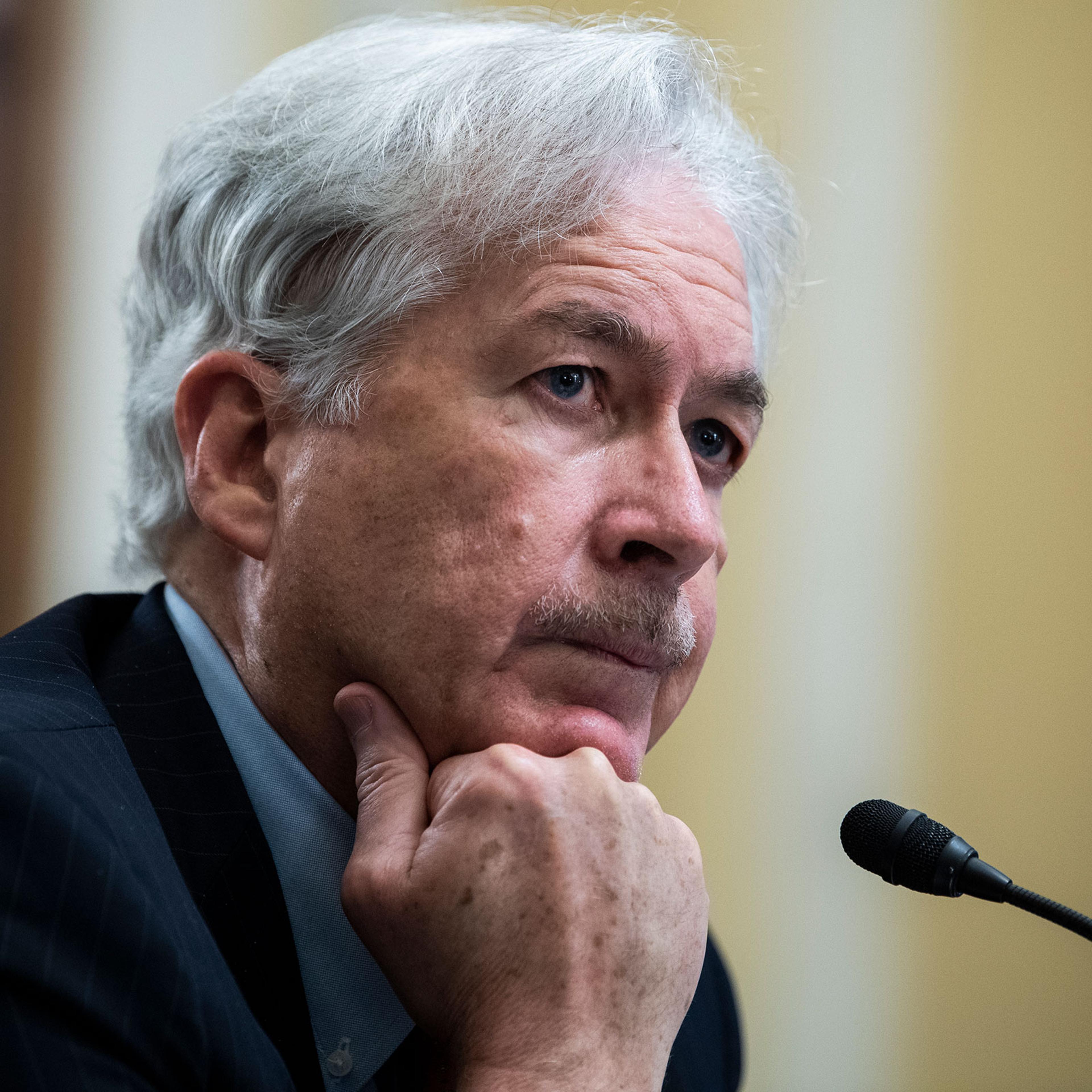 William Burns testifies during his Senate Select Intelligence Committee confirmation hearing on Capitol Hill in Washington, on Feb. 24, 2021.