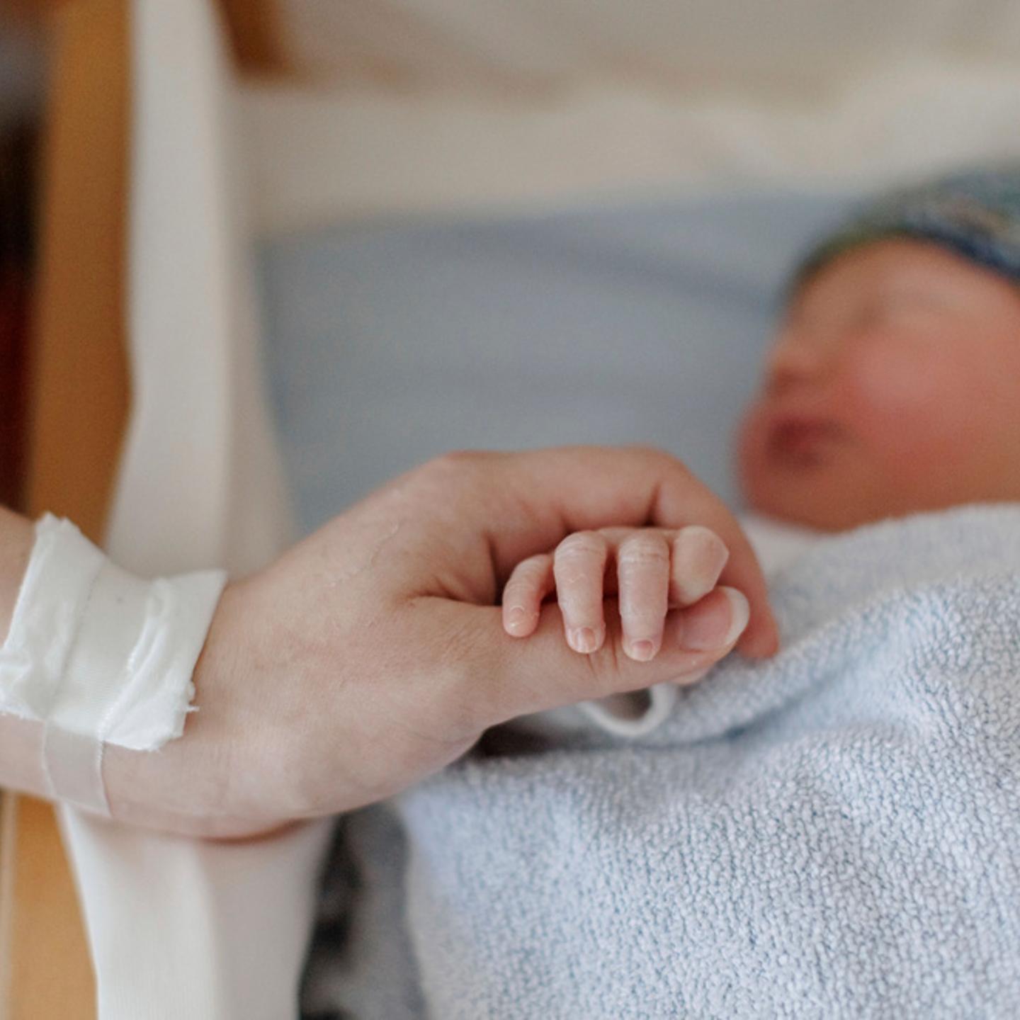 Newborn baby in the maternity ward
