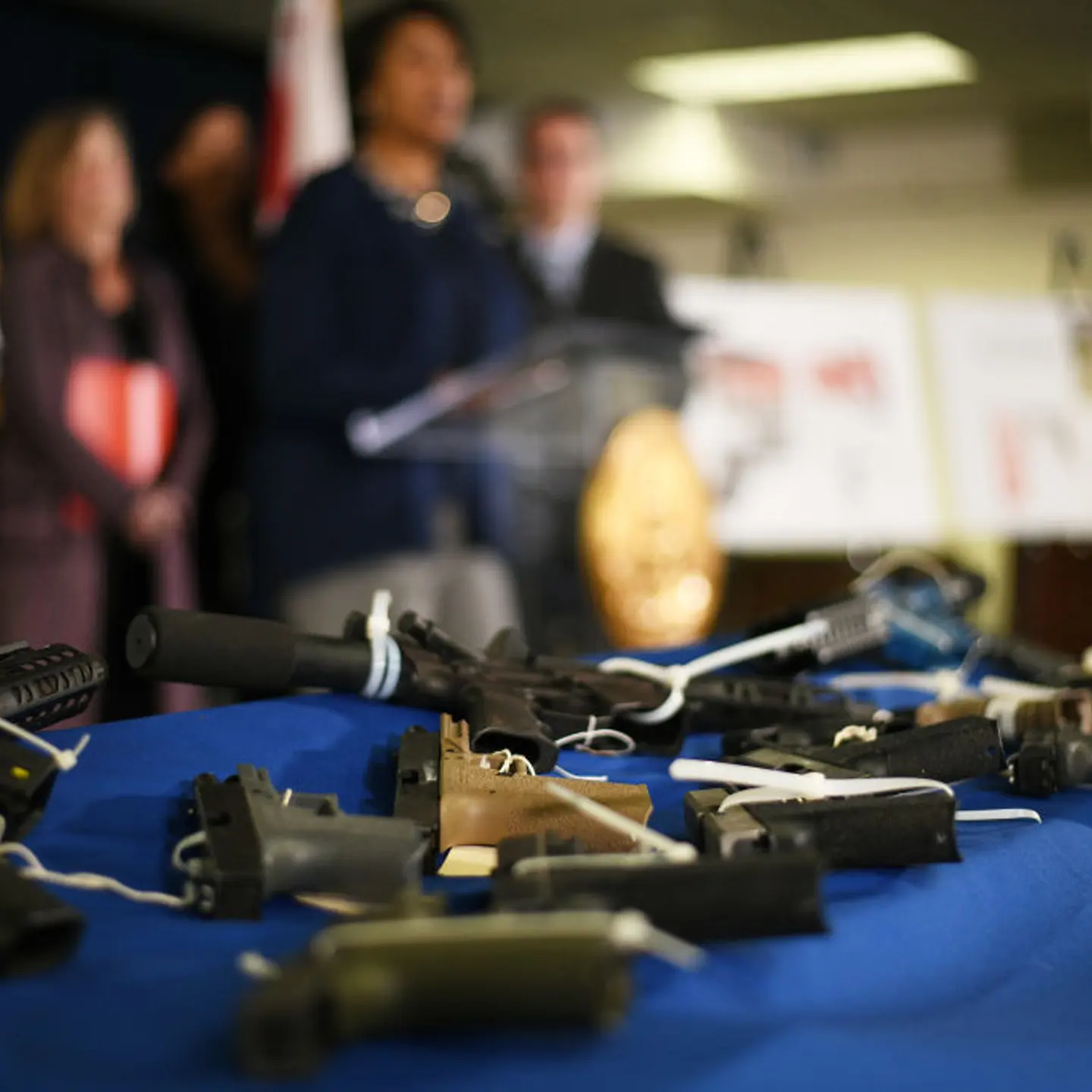 WASHINGTON, D.C. - FEBRUARY 28: Ghost guns that were secured by