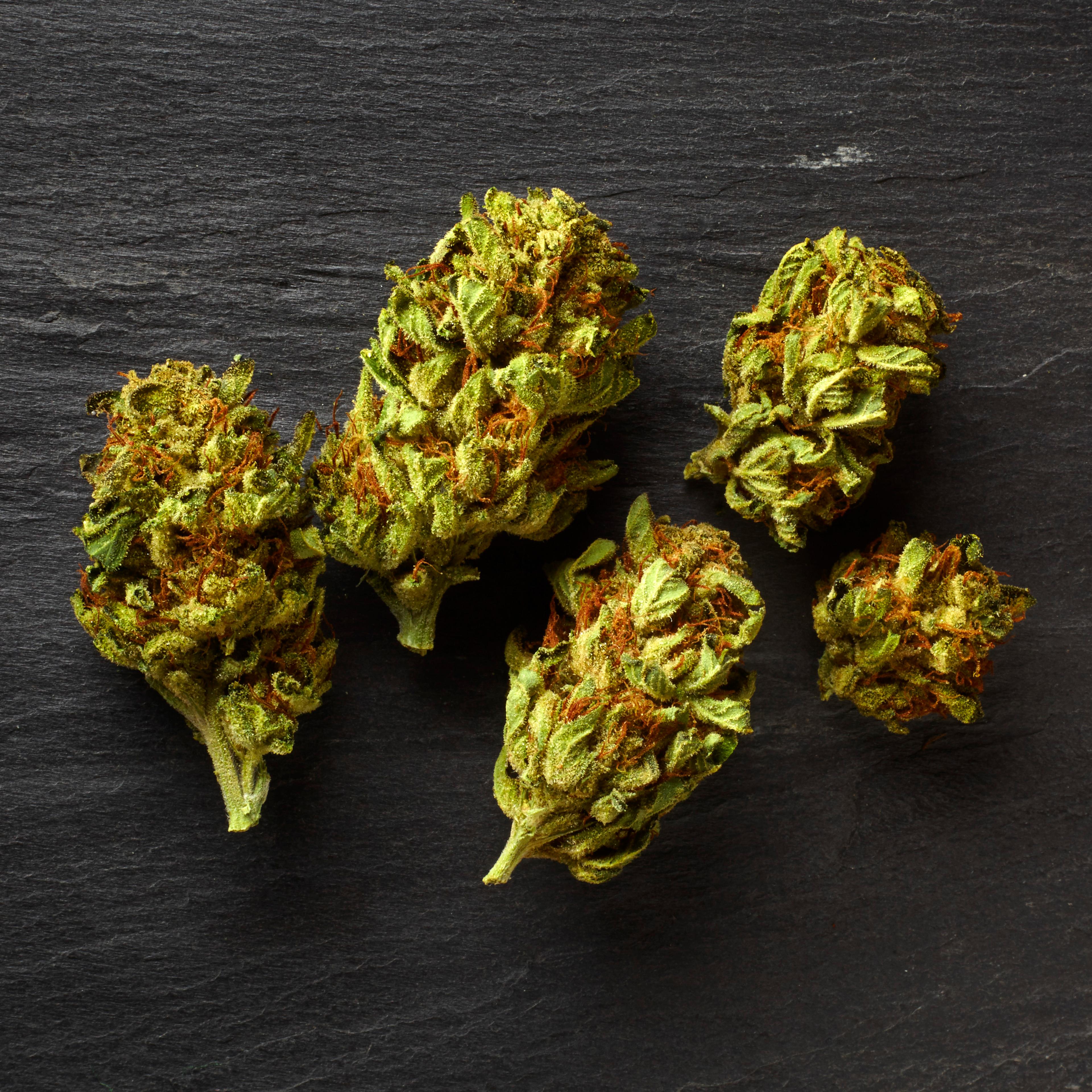 Medical marijuana on table