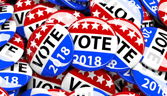 Pile of voting buttons