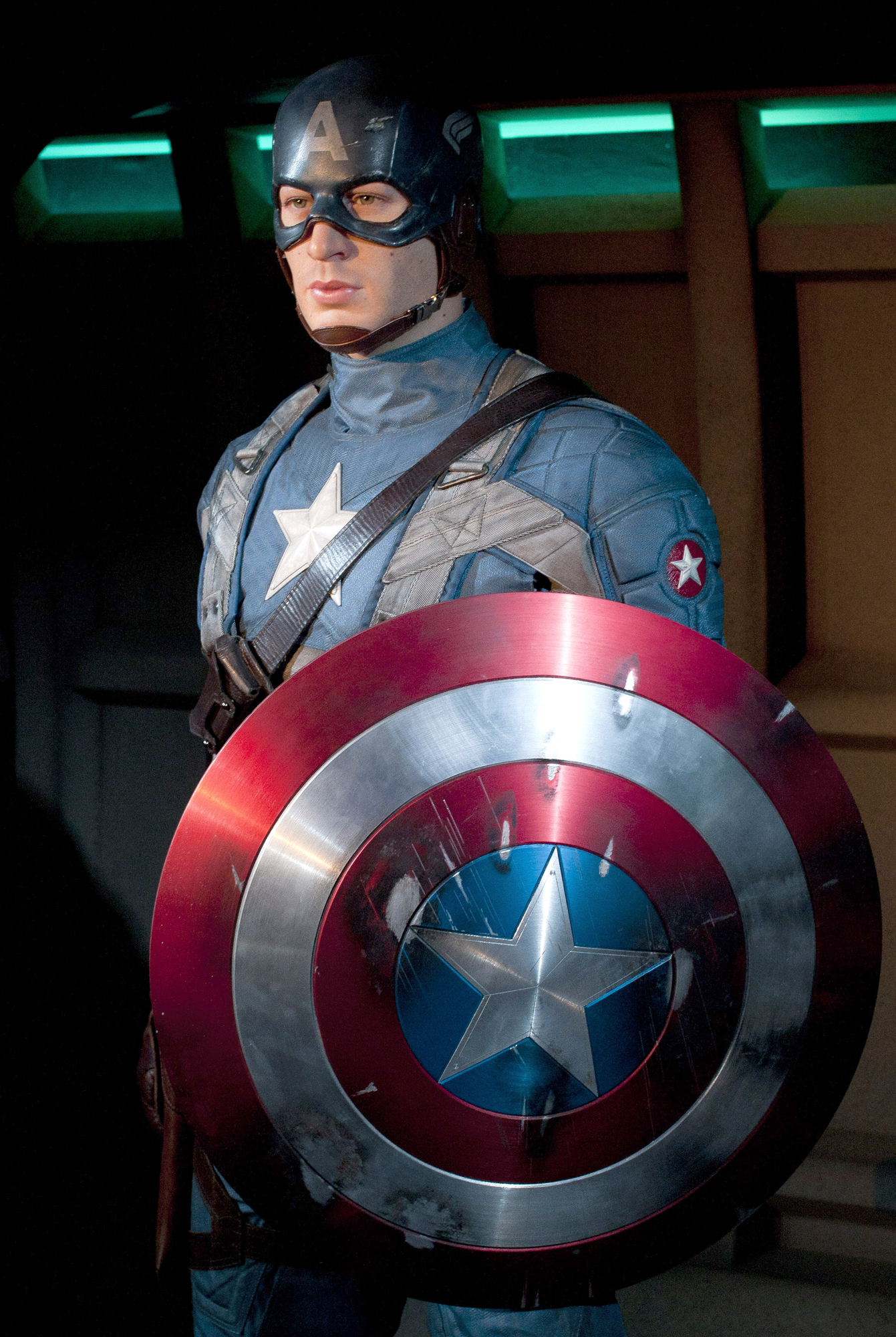 A wax figure of Captain America, seen at Madam Tussauds, seen in London.