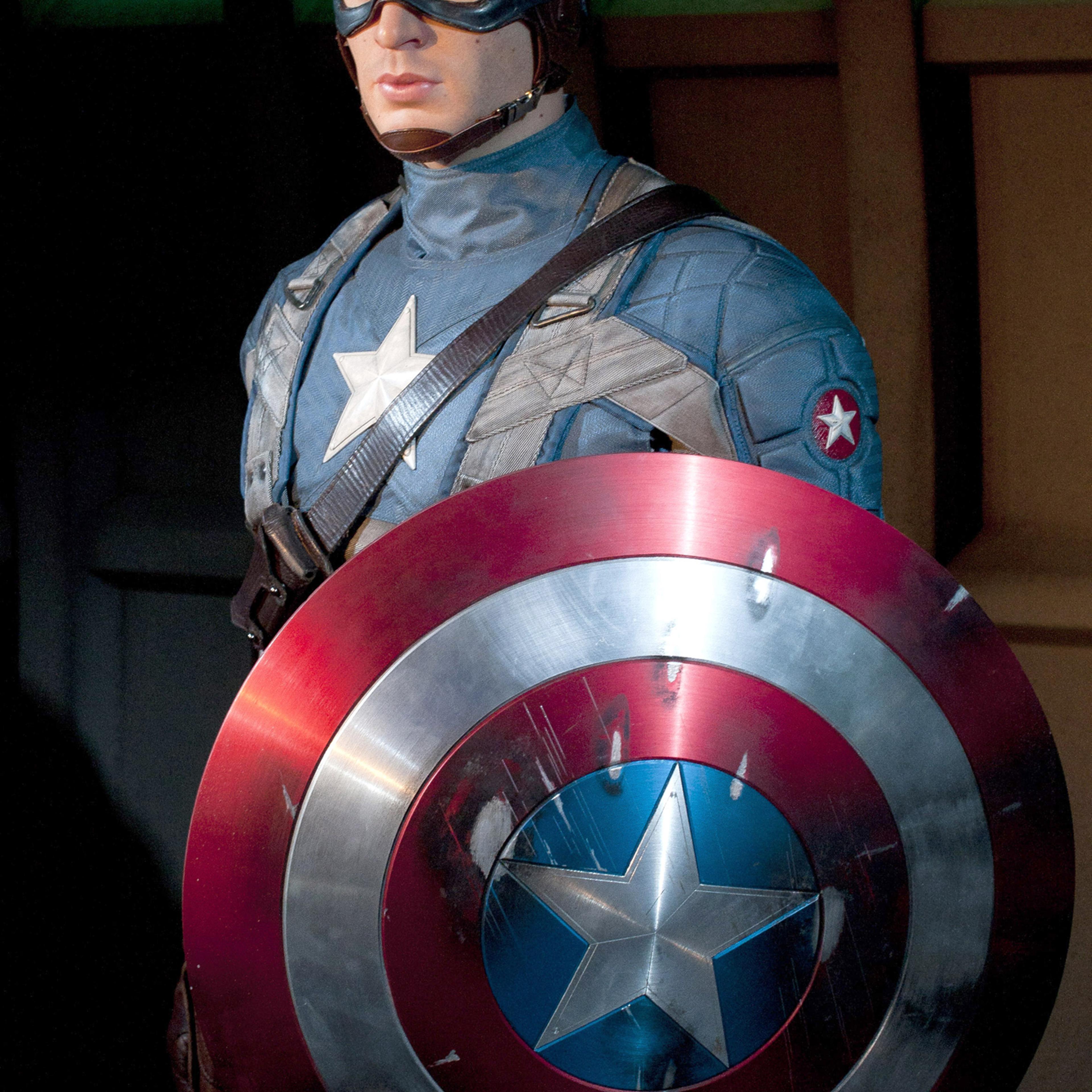 A wax figure of Captain America, seen at Madam Tussauds, seen in London.