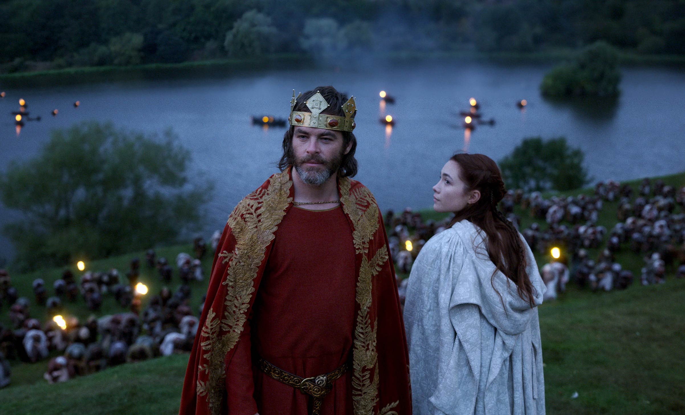 Chris Pine stars as Scottish independence hero Robert the Bruce in the movie Outlaw King, available for streaming on Netflix Nov. 9.
