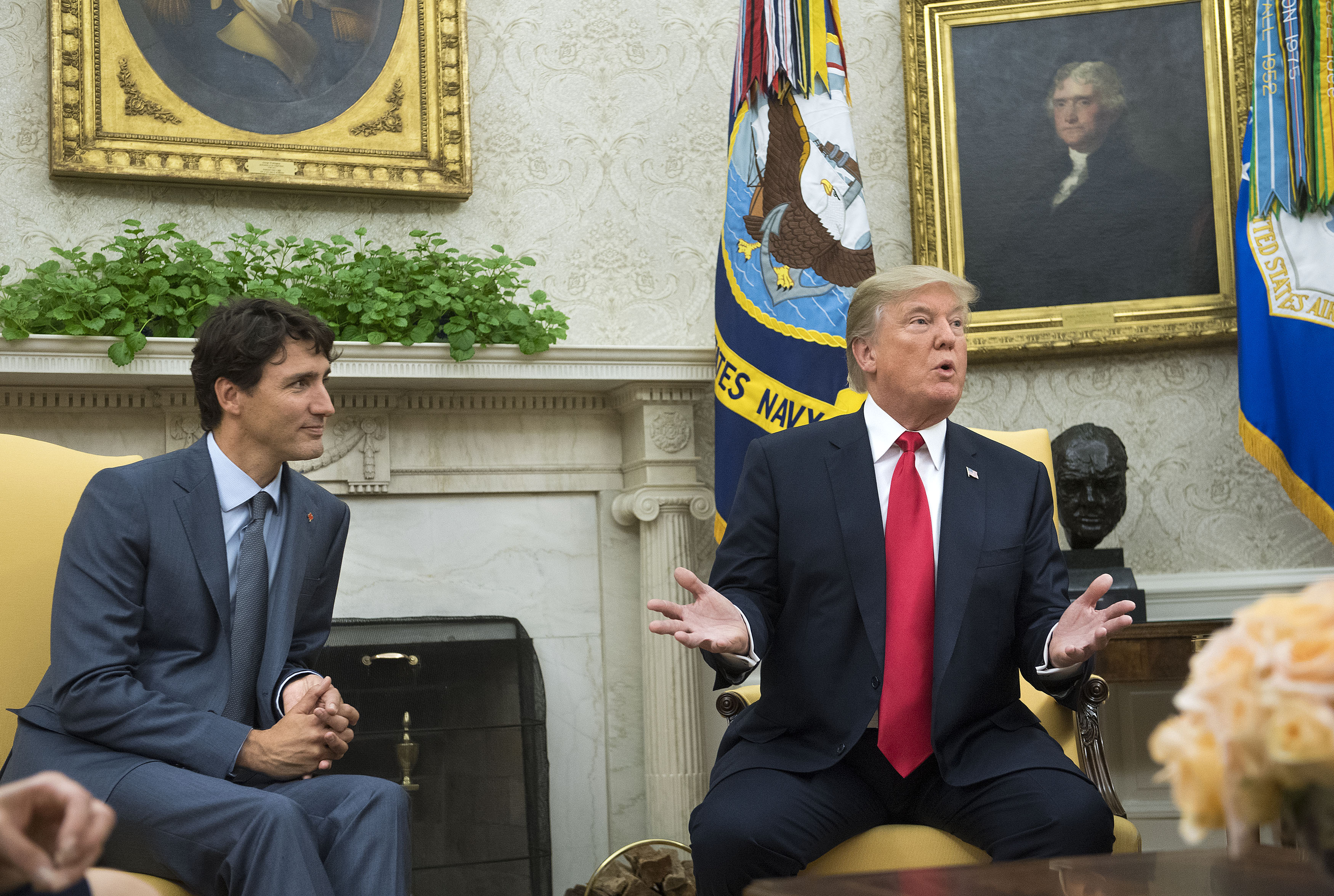 President Trump And First Lady Welcome Canadian Prime Minister Justin Trudeau And His Wife Gregoire To The White House