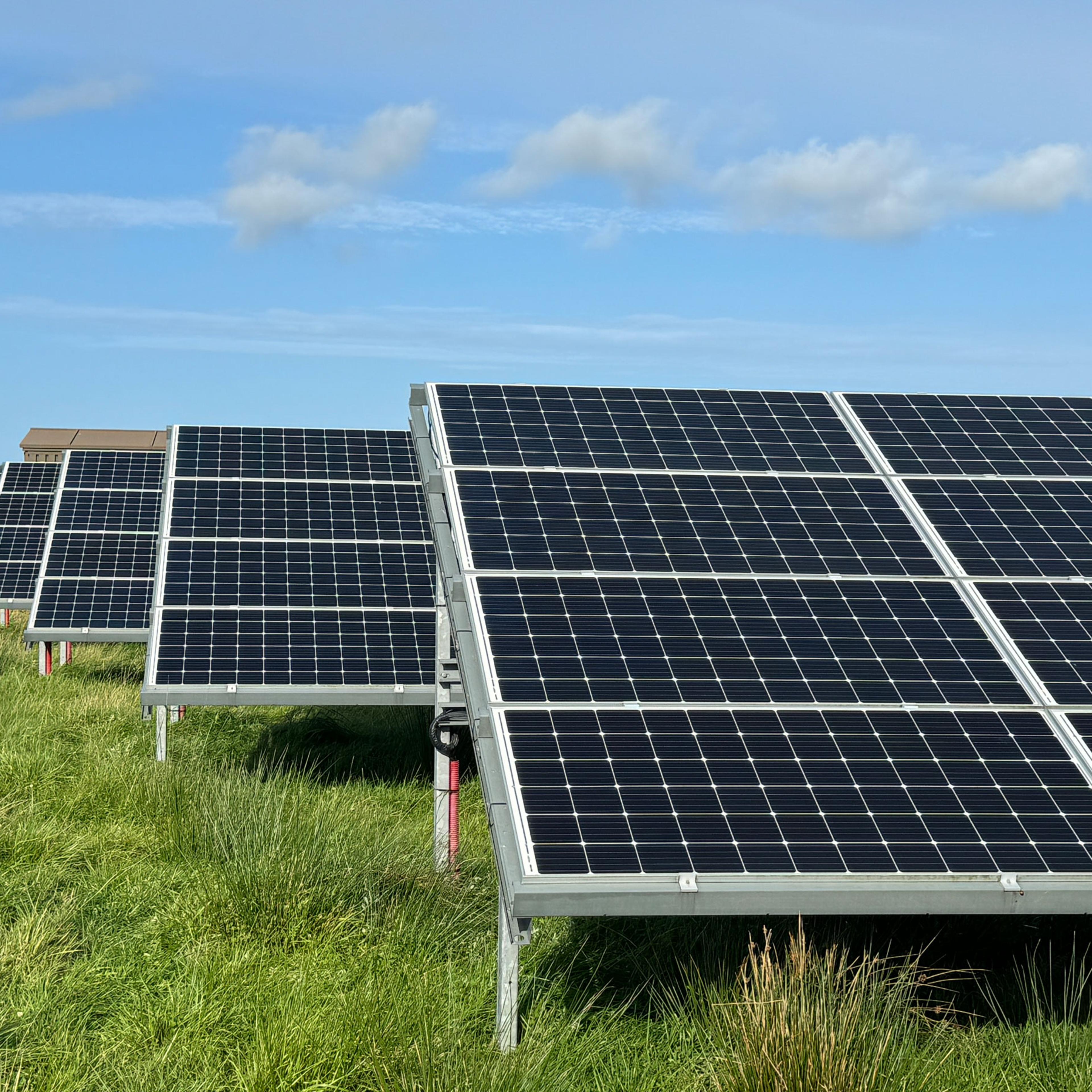 Photoelectric modules at a solar farm