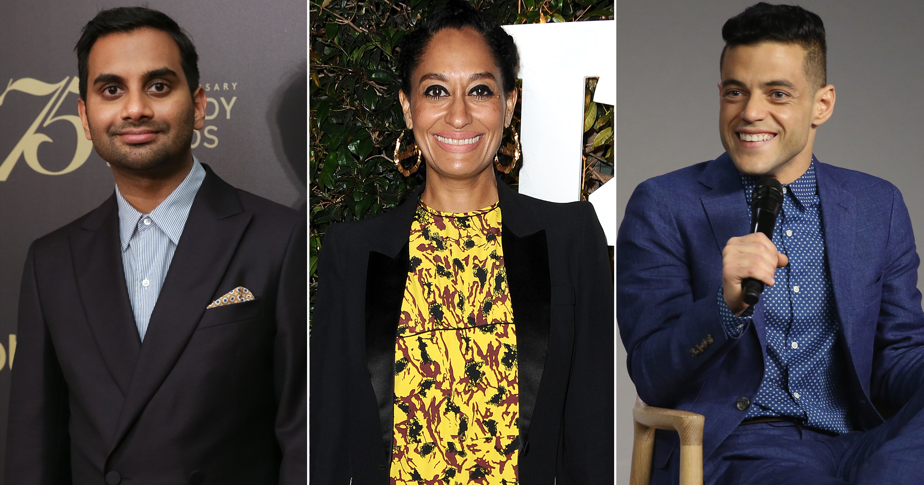 From left: Aziz Ansari, Tracee Ellis Ross, Rami Malek.